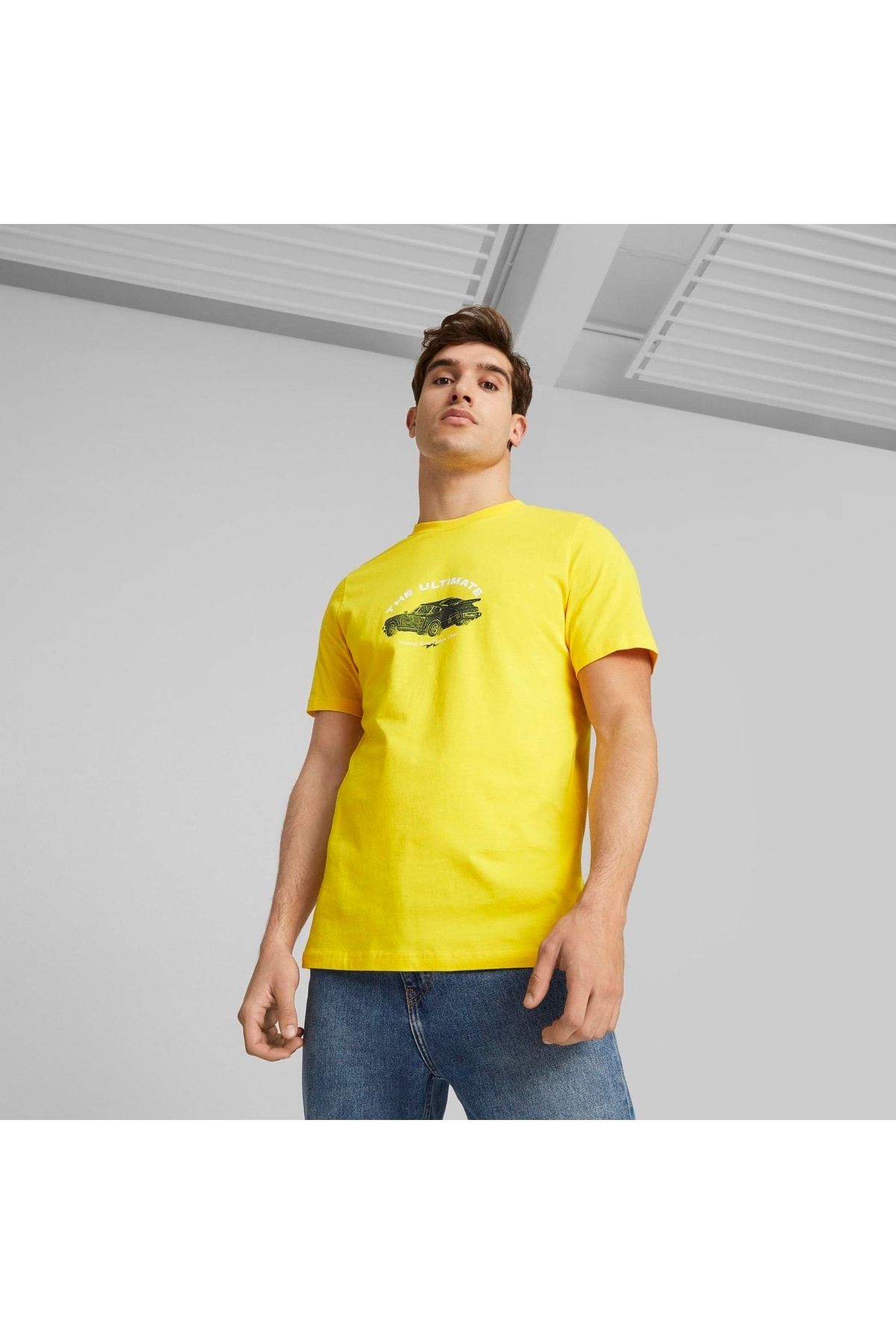 Puma Pl Graphic Tee Sarı Erkek/unisex T-shirt
