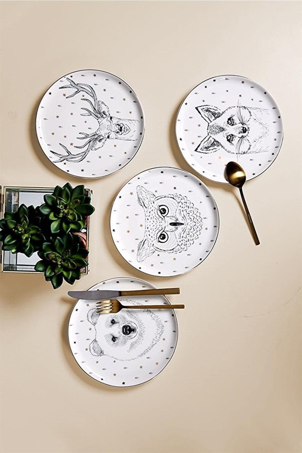 Porland Forest Pasta Tabağı 4 Parça 20 Cm