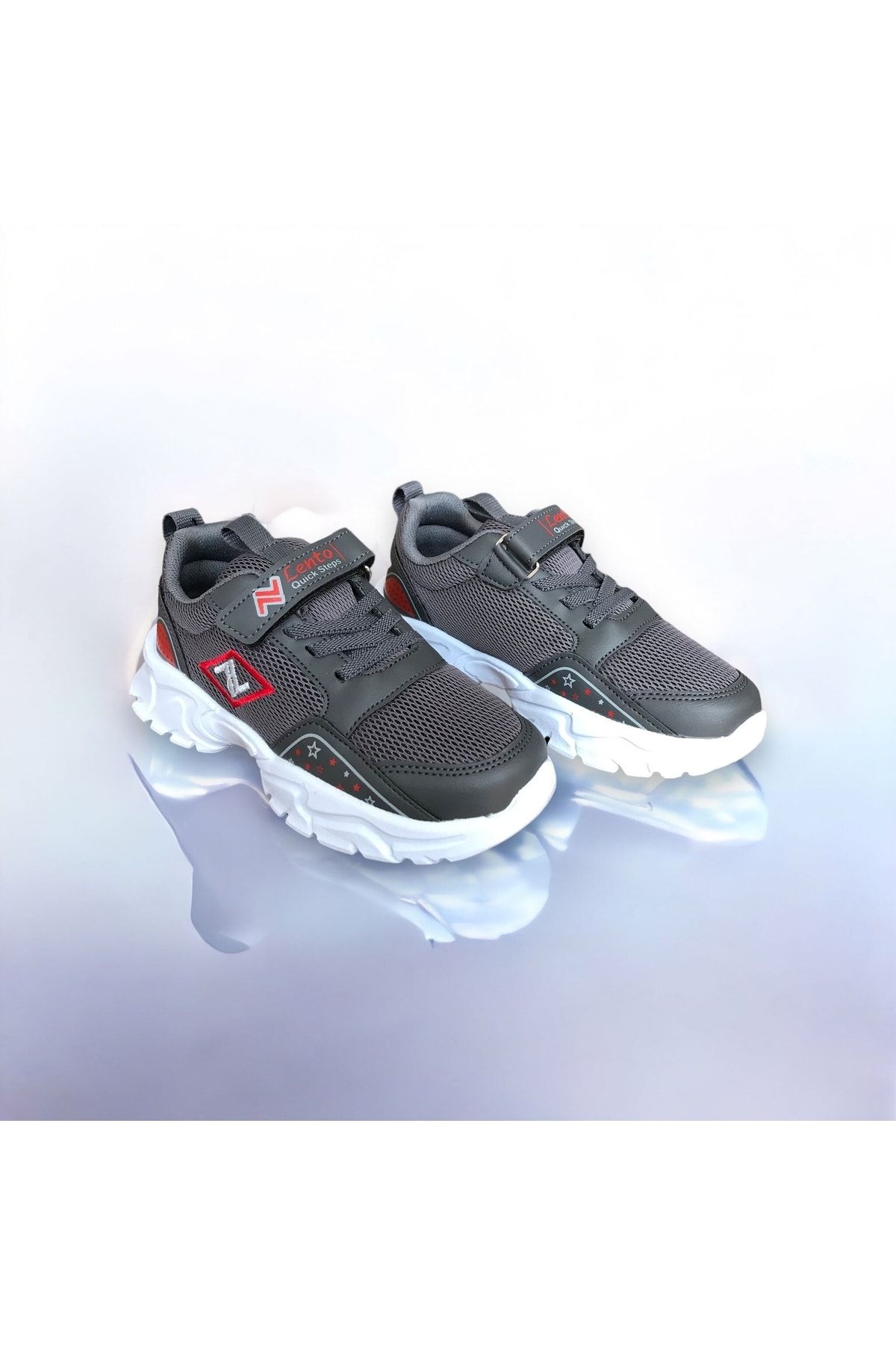 Lento Füme -kırmızı Cırtlı Yumuşak Esnek Sneaker Çocuk Spor Ayakkabı