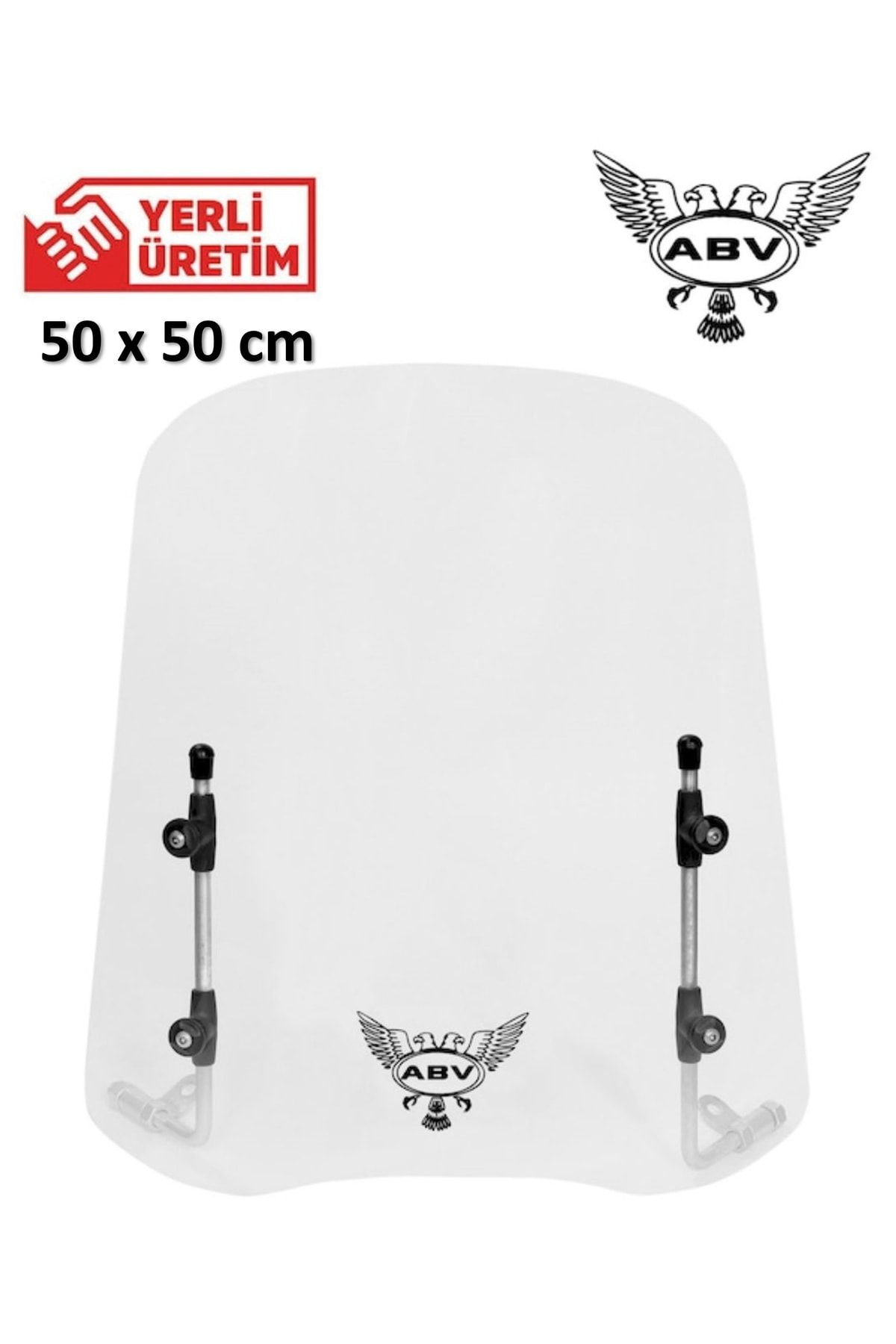 ABV Üniversal Siperlik (49X49 CM) Bağlantı Ekipmanı Motosiklet Siperliği Camı Ön Camı