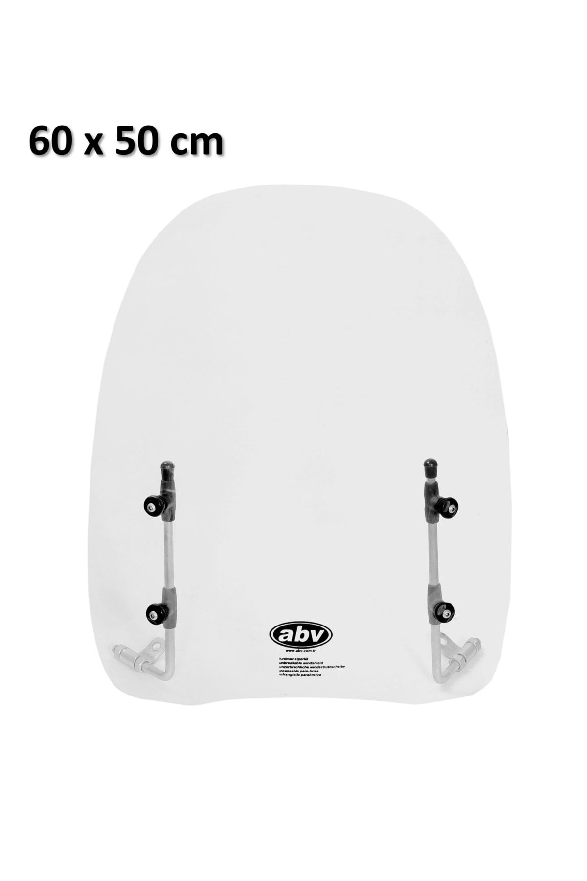 ABV Üniversal Siperlik (60x50 Cm) + Bağlantı Ekipmanı Motosiklet Siperliği Camı Ön Camı