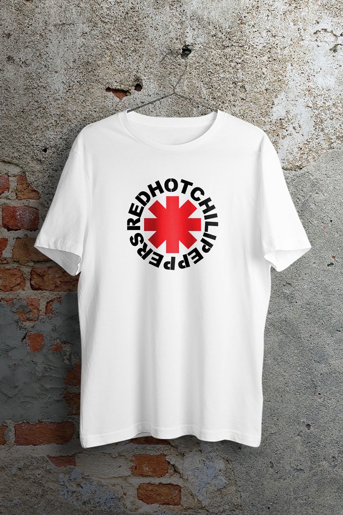 WePOD Red Hot Chili Peppers Baskılı Beyaz Kısa Kollu Unisex Tişört