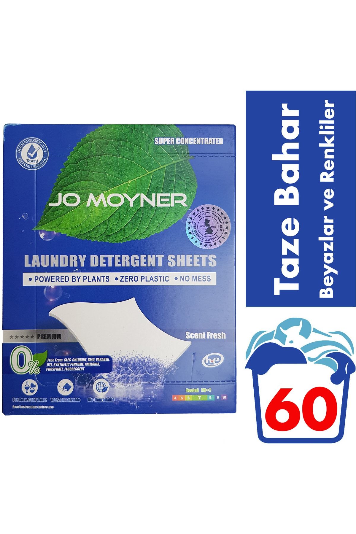 Jo Moyner Bahar Kokulu Çamaşır Deterjanı Doğal Organik Yaprak Deterjan 60 Kullanım