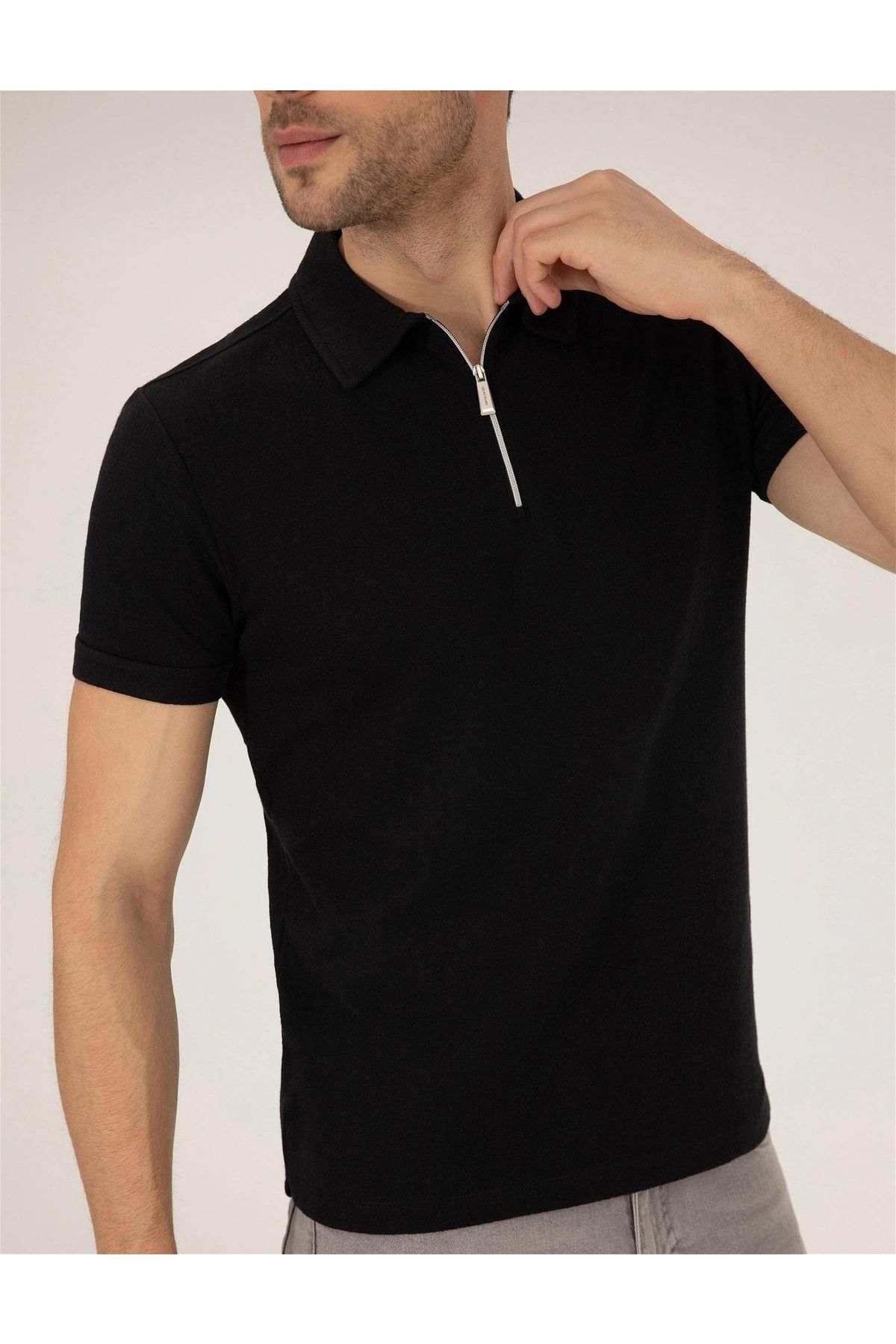Pierre Cardin Siyah Slim Fit T-shirt