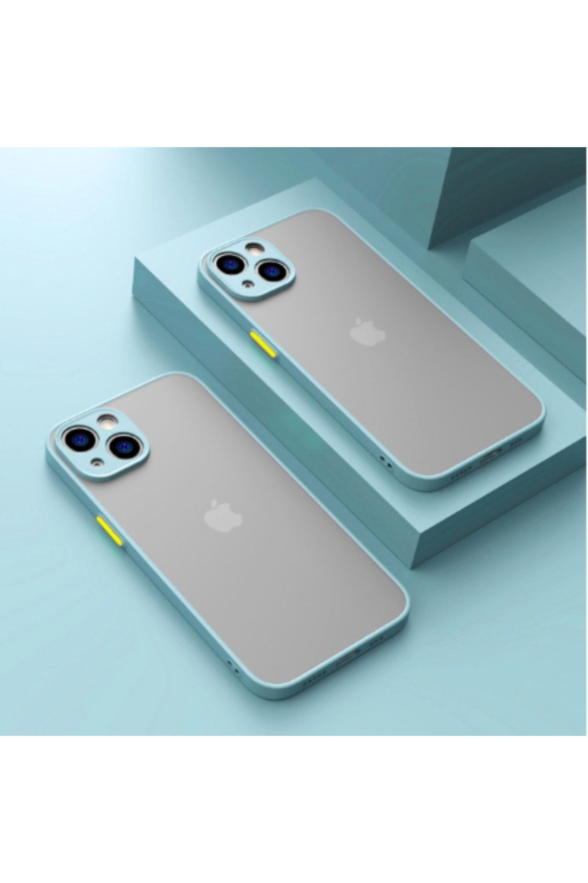 Nezih Case Apple Iphone 14 Pro Max Kamera Korumalı Renkli Tuşlu Sert Silikon Mat Kapak
