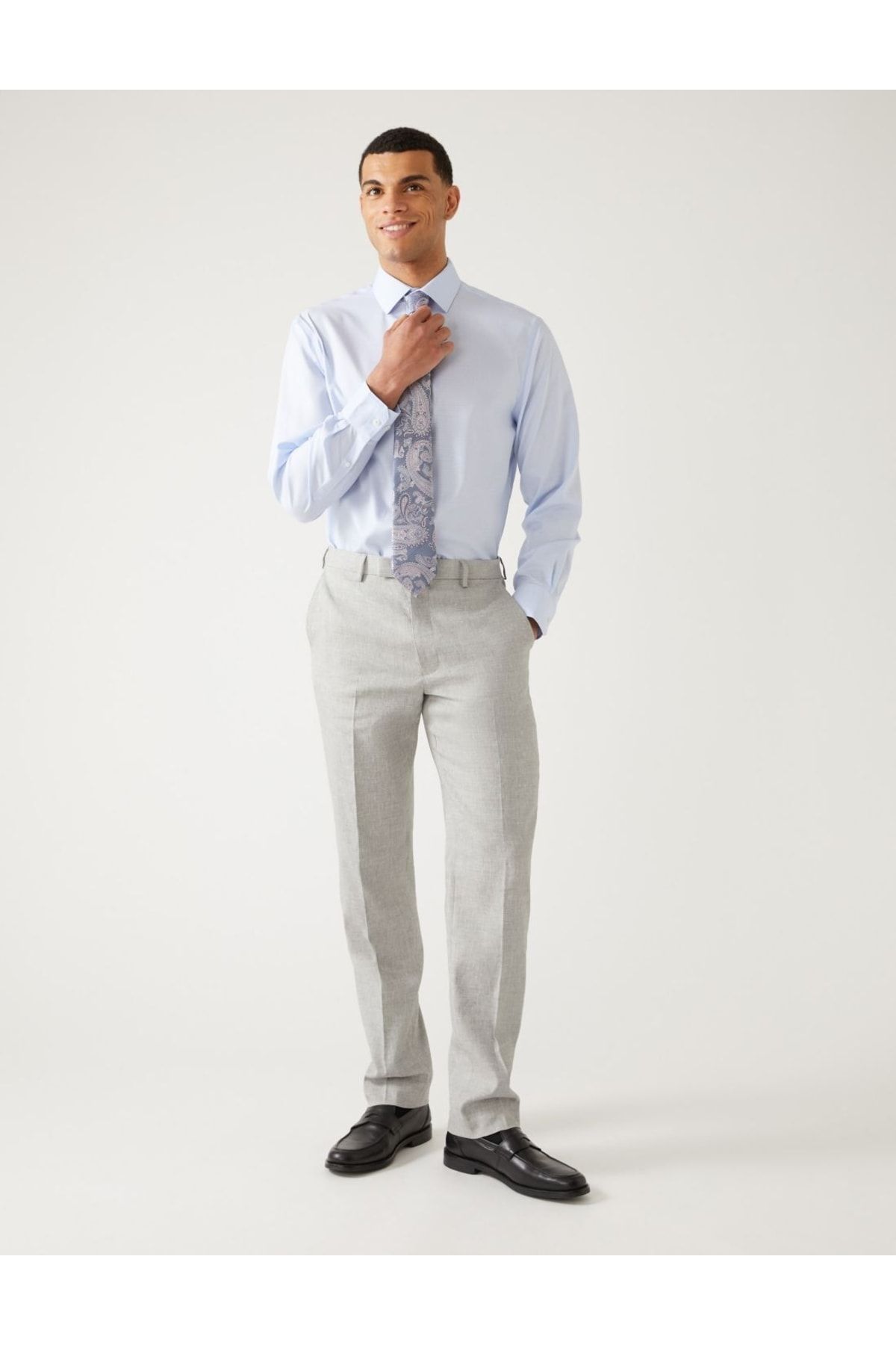 Marks & Spencer Tailored Fit Italian Linen Miracle™ Pantolon