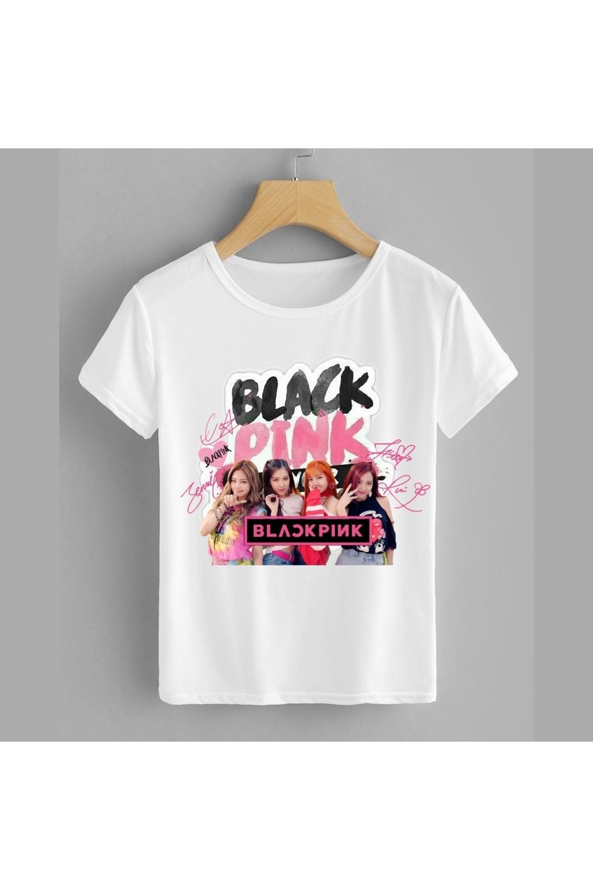 Genel Markalar Blackpınk K-pop Güney Kore Müzik Grubu Imzalı Baskılı Tişört