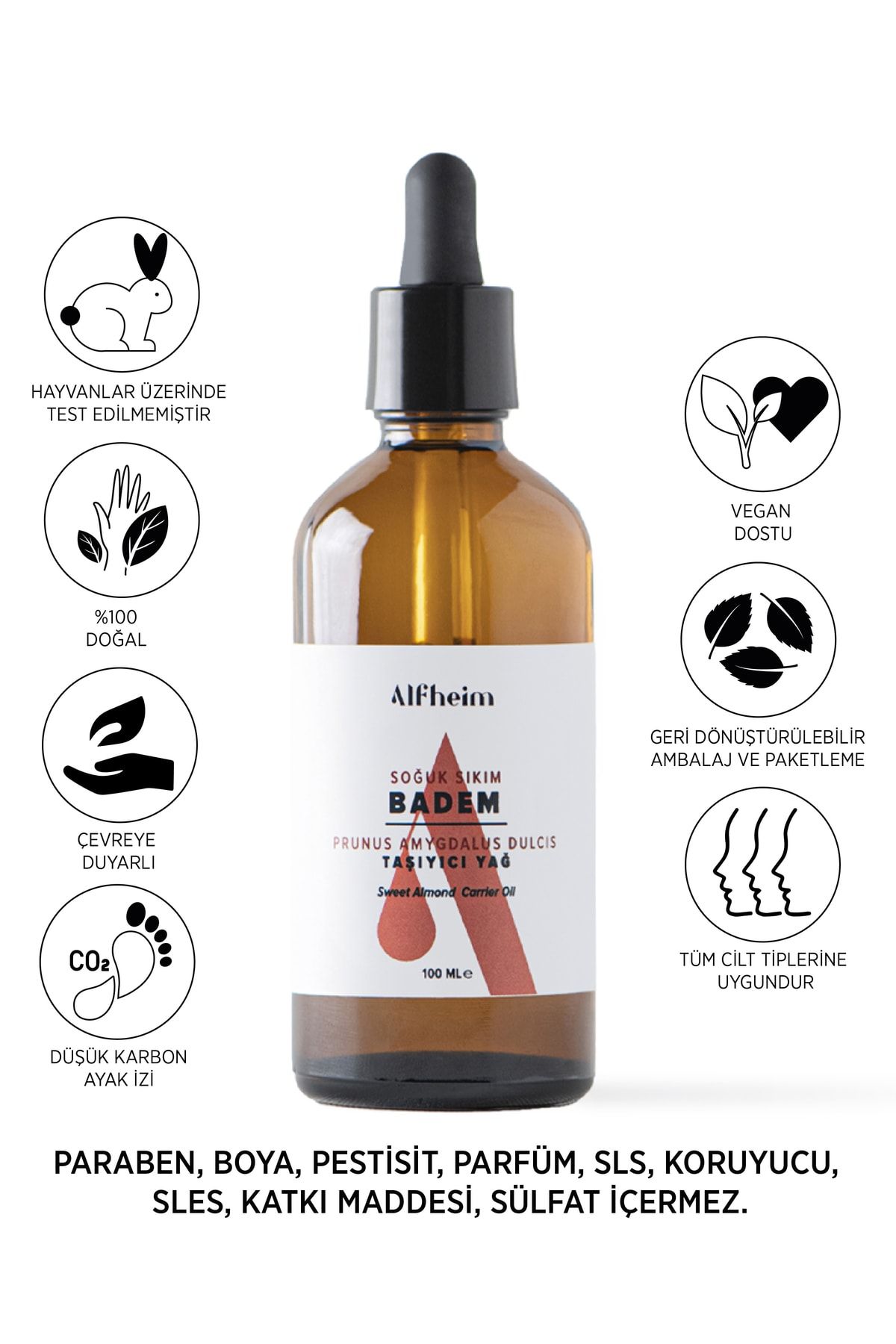 Alfheim Tatlı Badem Taşıyıcı Sabit Yağı/ Tatlı Badem Yağı/ Aromaterapi/ Taşıyıcı Yağ