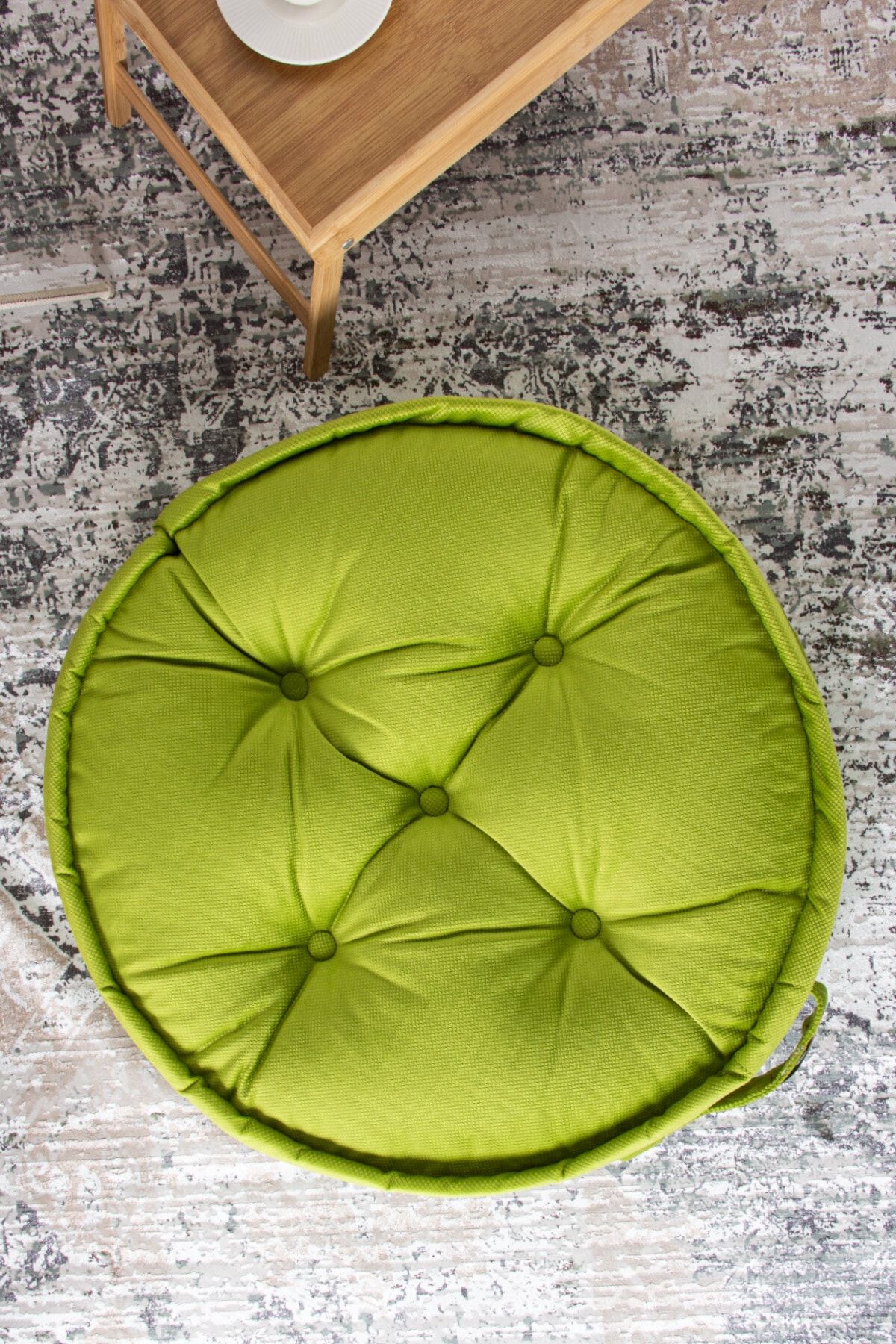 Homedius Asia Kadife Yuvarlak Dekoratif Minder Fıstık Yeşili  60x60 cm