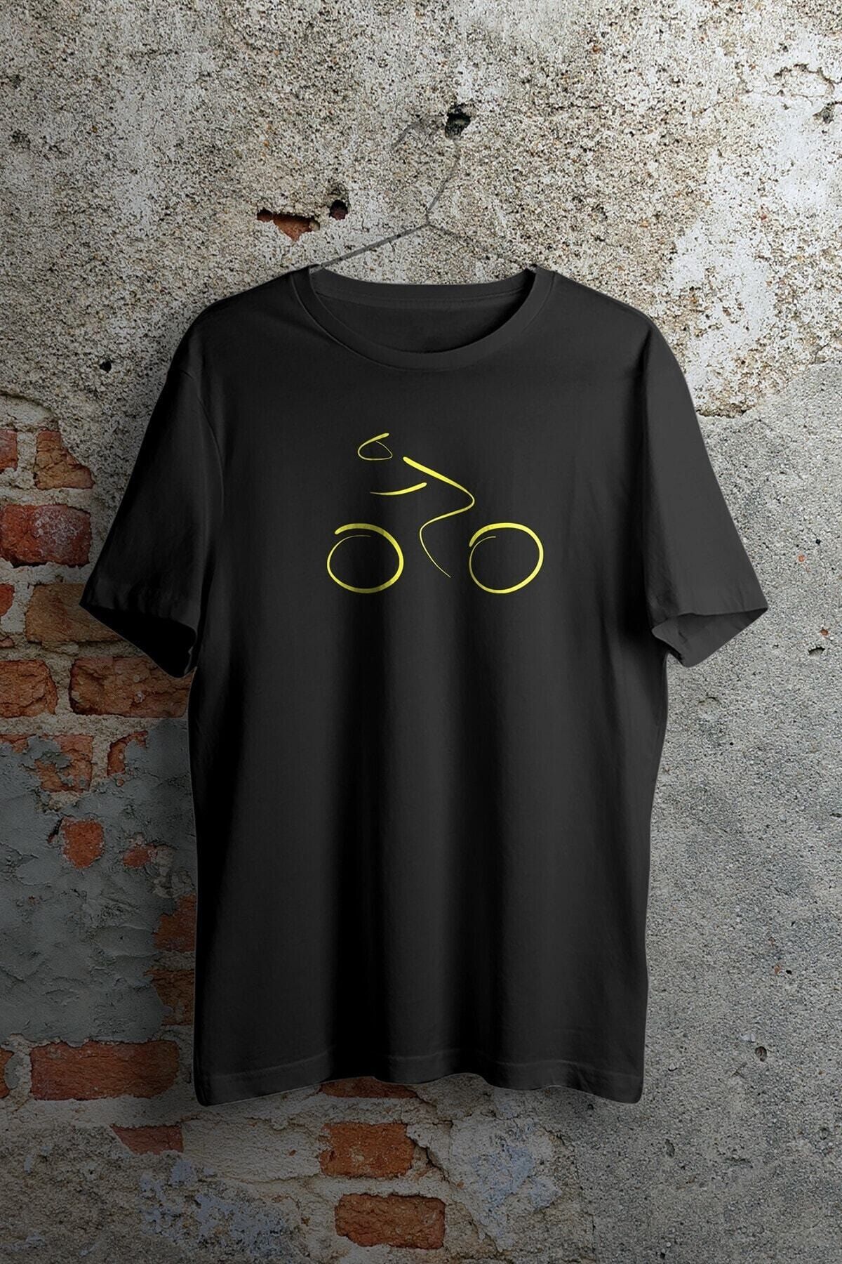 WePOD Illusion Cyclist Baskılı Siyah Kısa Kollu Unisex Tişört