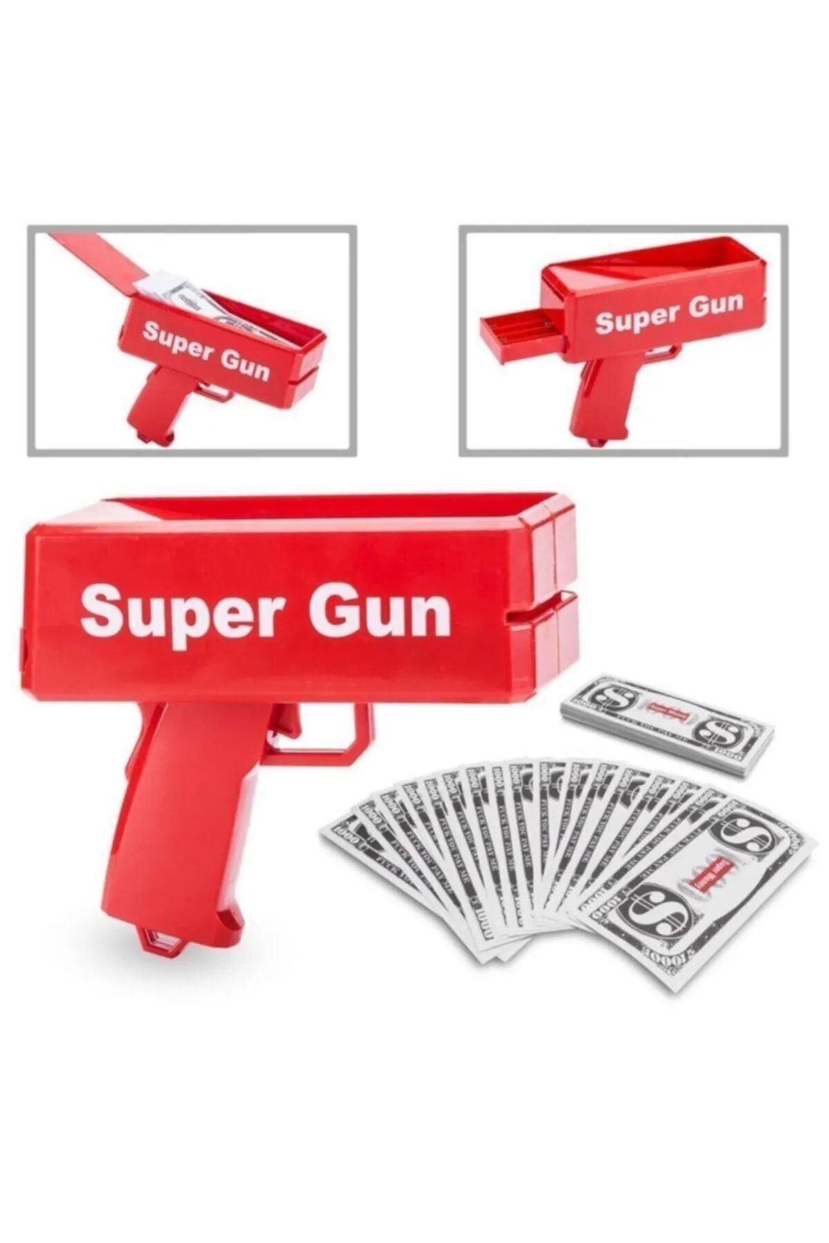Genel Markalar Super Money Gun Para Saçma Tabancası Kırmızı