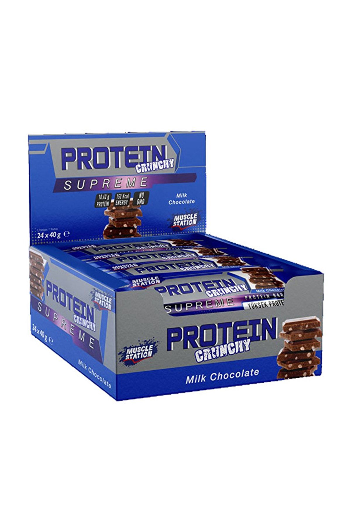 Muscle Station Supreme Crunchy Protein Bar 40 gr 24 Adet Sütlü Çikolata