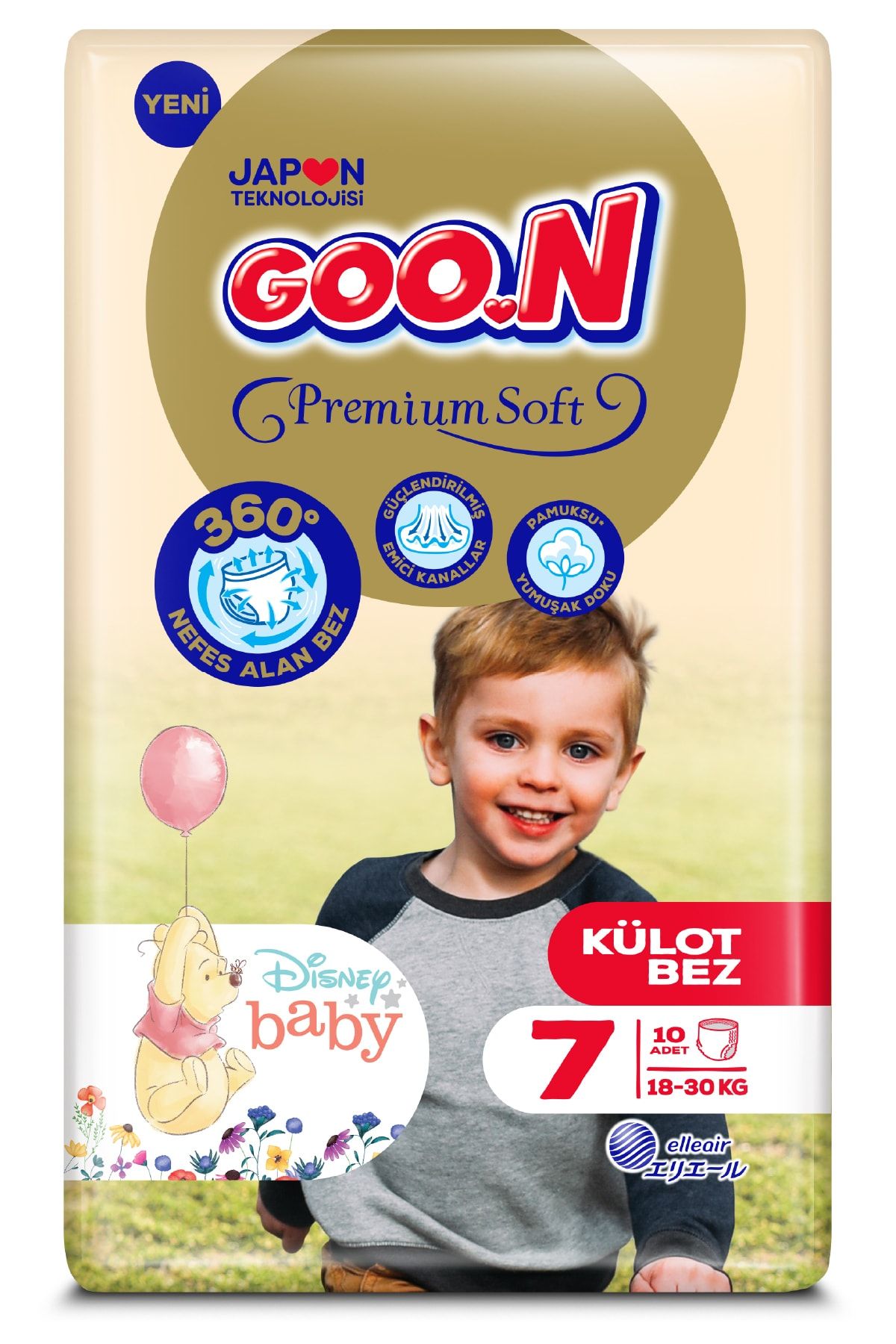 Goo.n Premium Soft 7 Numara Süper Yumuşak Külot Bebek Bezi - 10 Adet