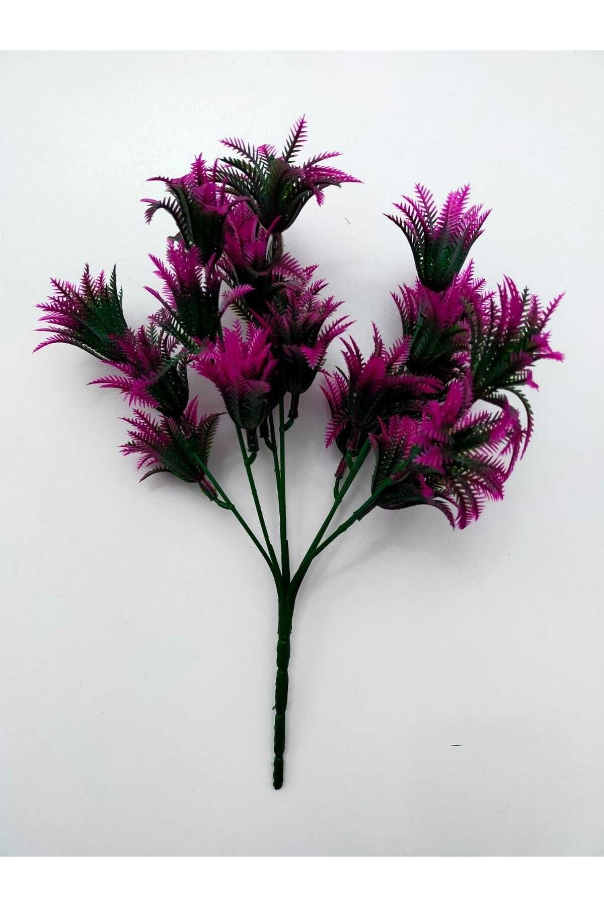 DDTREND Yapay Çiçek Mini Fuşya Sıkas Demeti 5 Dal Garnitür Aranjman Dikey Bahçe Saksı Yeşillik 29 Cm