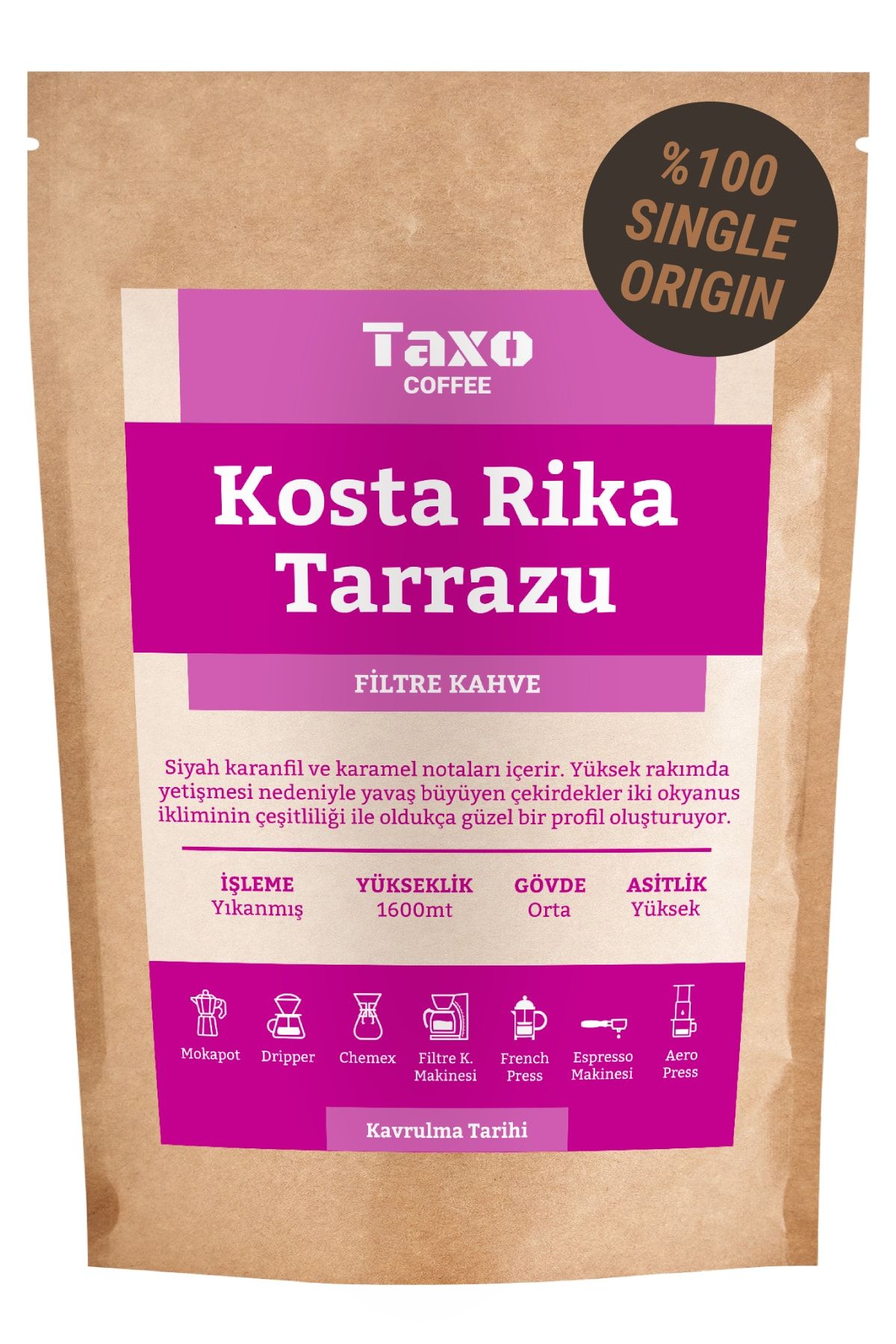 Taxo Coffee Kosta Rika Tarrazu Filtre Kahve 200gr