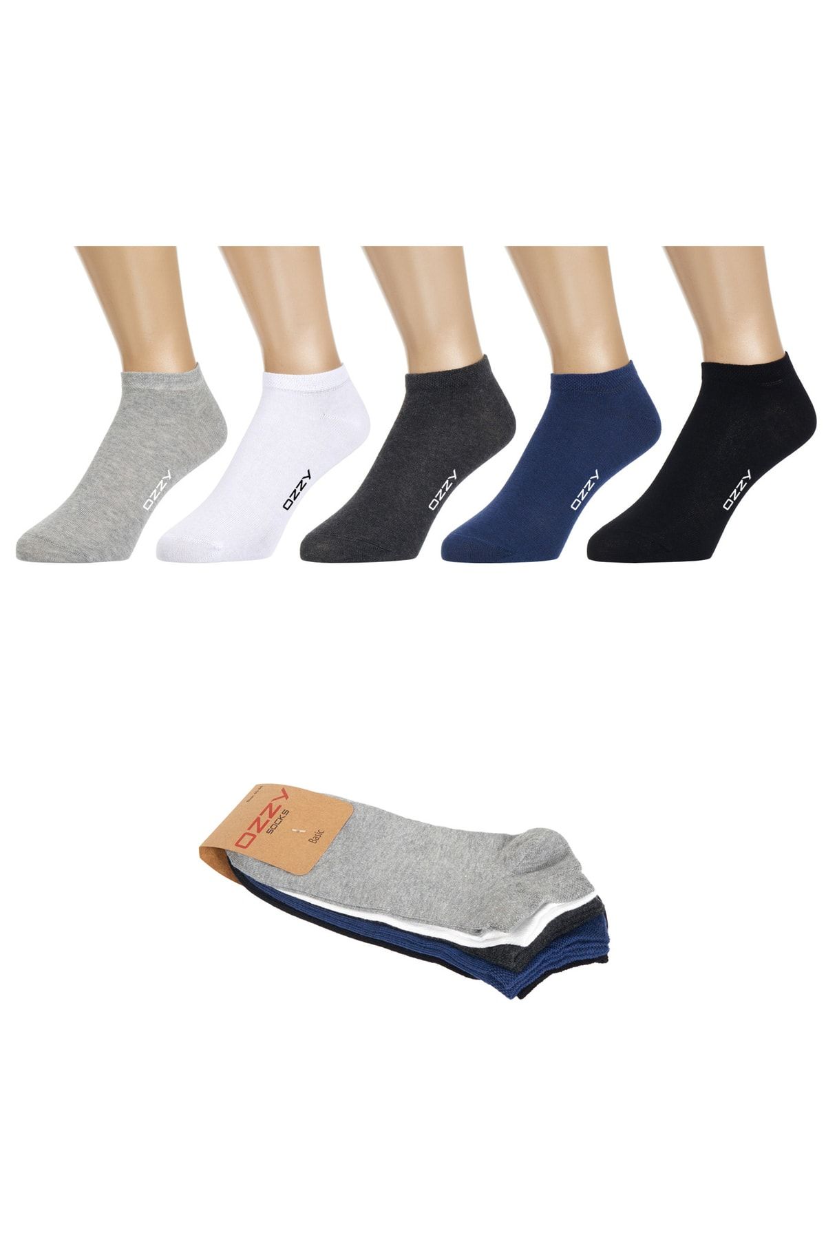 Ozzy Socks 5 Çift Dikişsiz Pamuklu Çok Renkli Patik Çorap Yazlık Dayanıklı Topuk Ve Burun