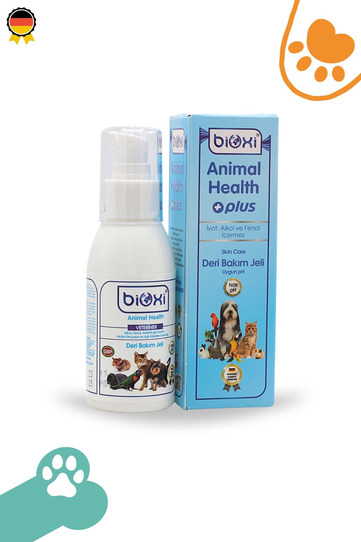 Bioxi Kedi Köpek Kuş Büyükbaş Küçük Baş Deri Bakım Ve Yara Jeli Animal Health + Plus 100 ml