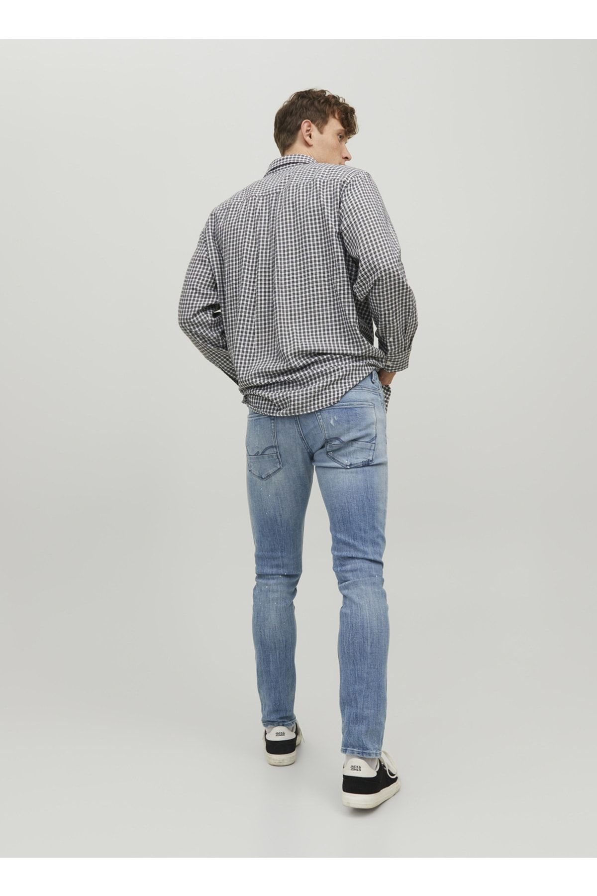 Jack & Jones Düşük Bel Slim Fit Mavi Erkek Denim Pantolon 12229202_jjıglenn Jjblaır Ge 202 No