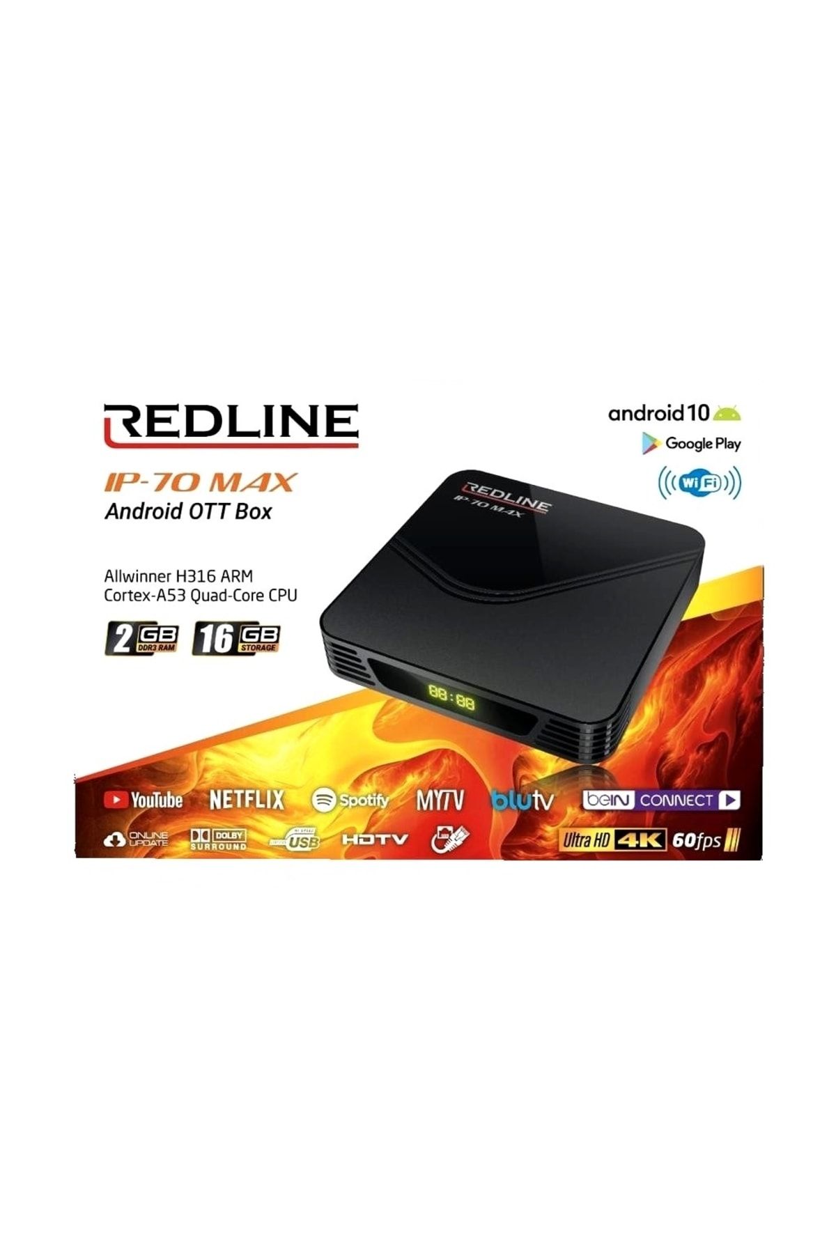 REDLİNEUCAR Redline Android 10 Tv Box / 4k - Media Player 2gb/16gb Ip-70 Max