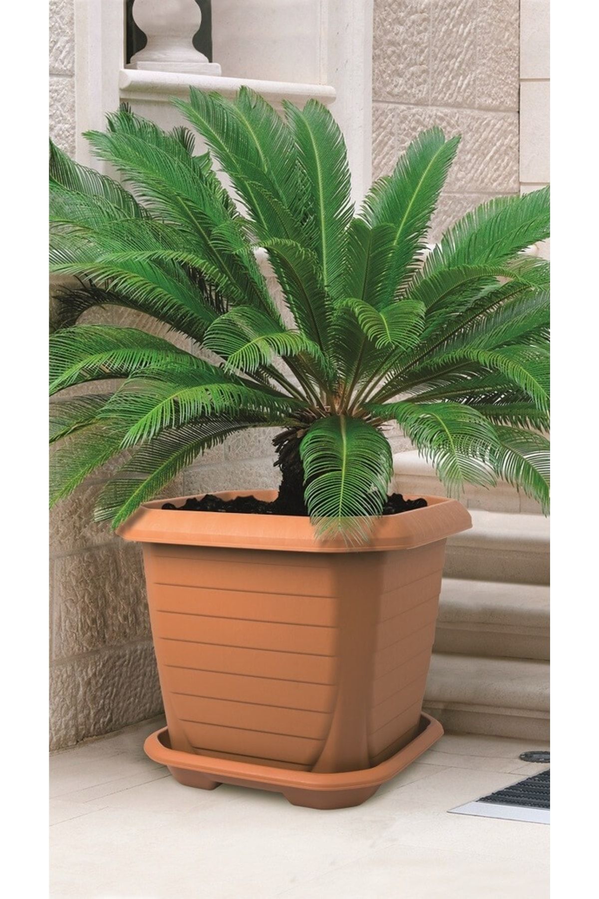 Karasu plastık Dış Mekan Kare Saksı Küçük-takım 25 Lt. (37 X 37 X 33 Cm)