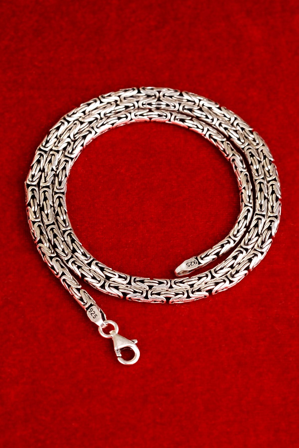 ENCİLİ SİLVER 925 Ayar Gümüş Kral Zincir Erkek Kolye Yuvarlak Model 2 Mm
