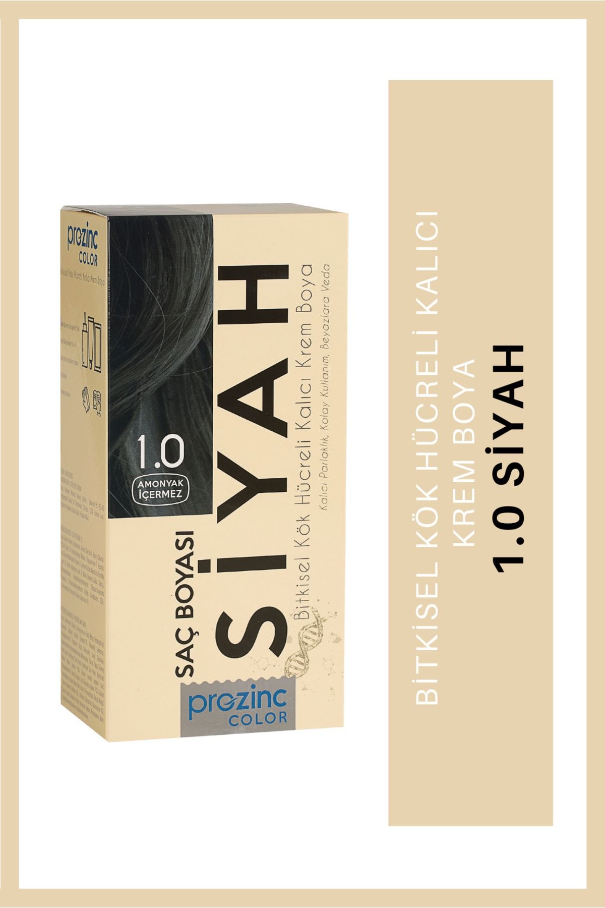Prozinc Color 1.0 Siyah - Amonyaksız Bitkisel Kalıcı Saç Boyası