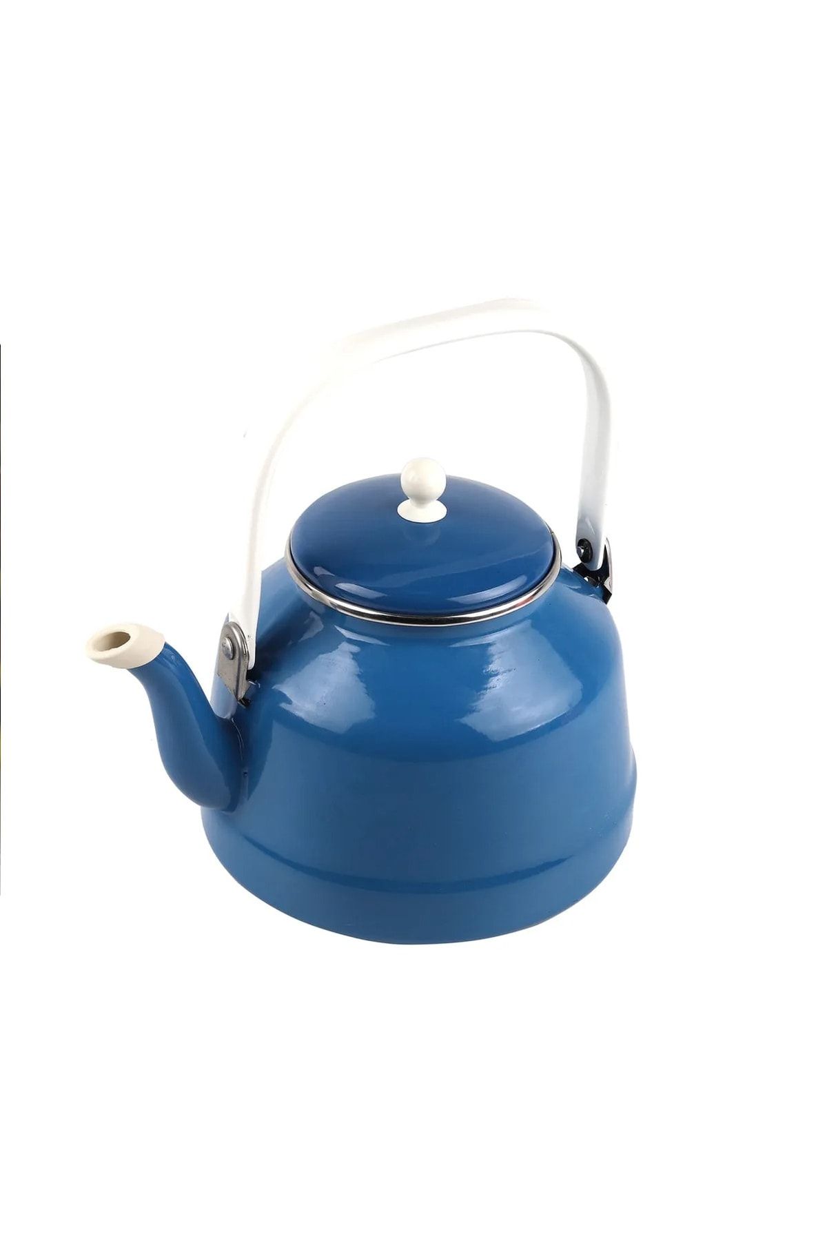 FAYA HOME Alev Emaye Mavi Çaydanlık 2,5 Litre Tekli Üstten Tutmalı Çinko Bitki Çayı Demliği