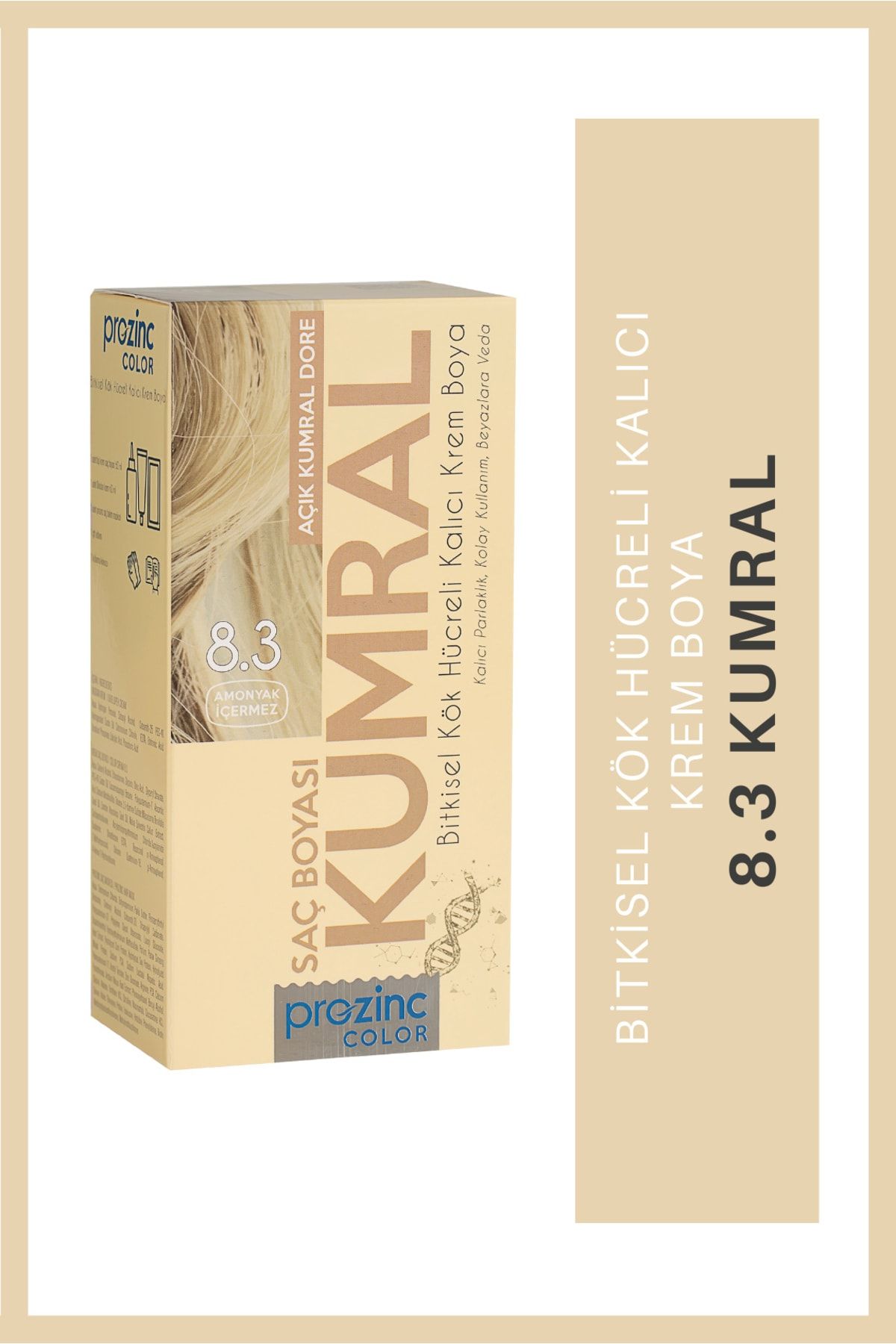 Prozinc Color 8.3 Kumral - Amonyaksız Bitkisel Kalıcı Saç Boyası