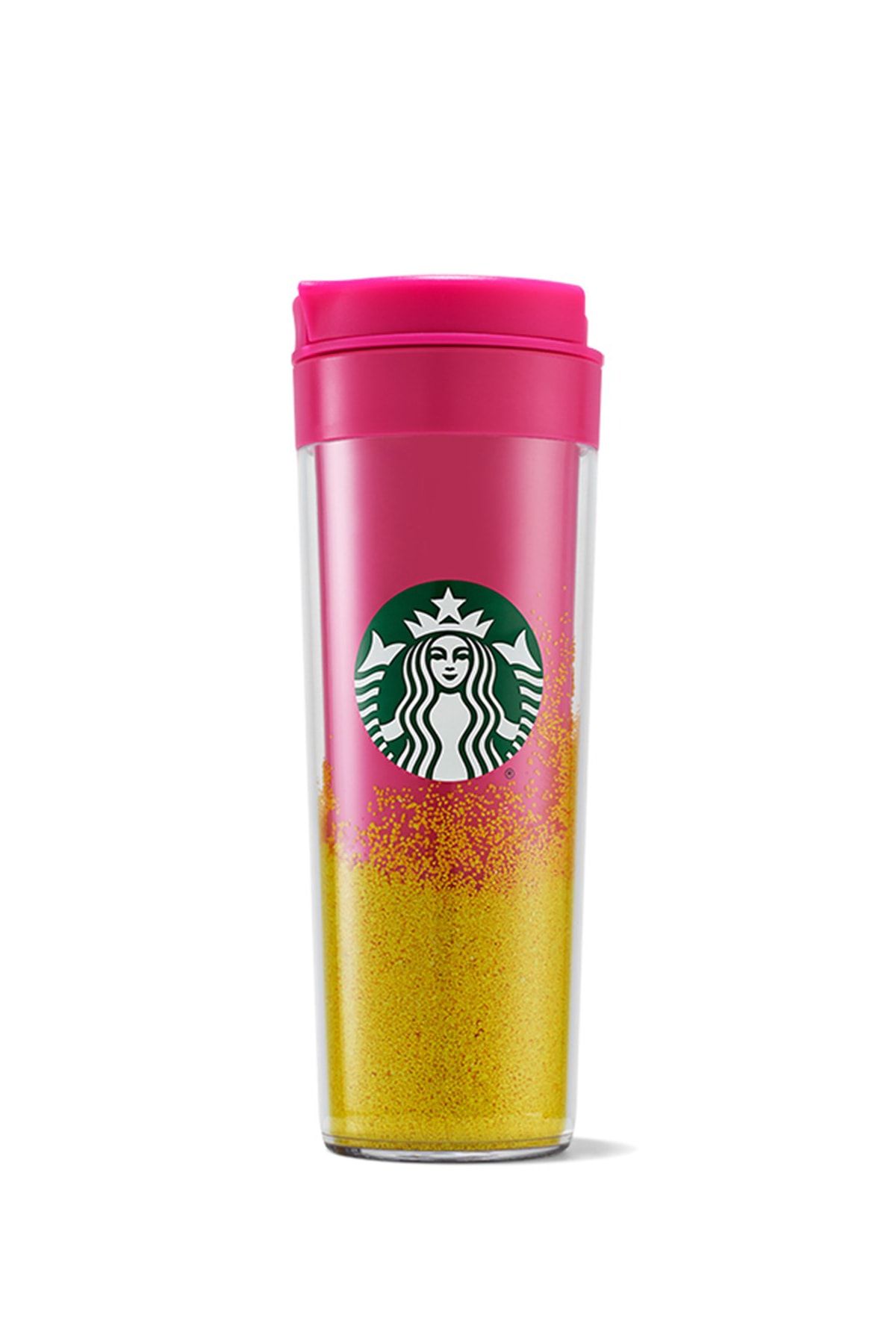 Starbucks Pembe Plastik Termos Akan Kum Tasarımlı - 473 Ml