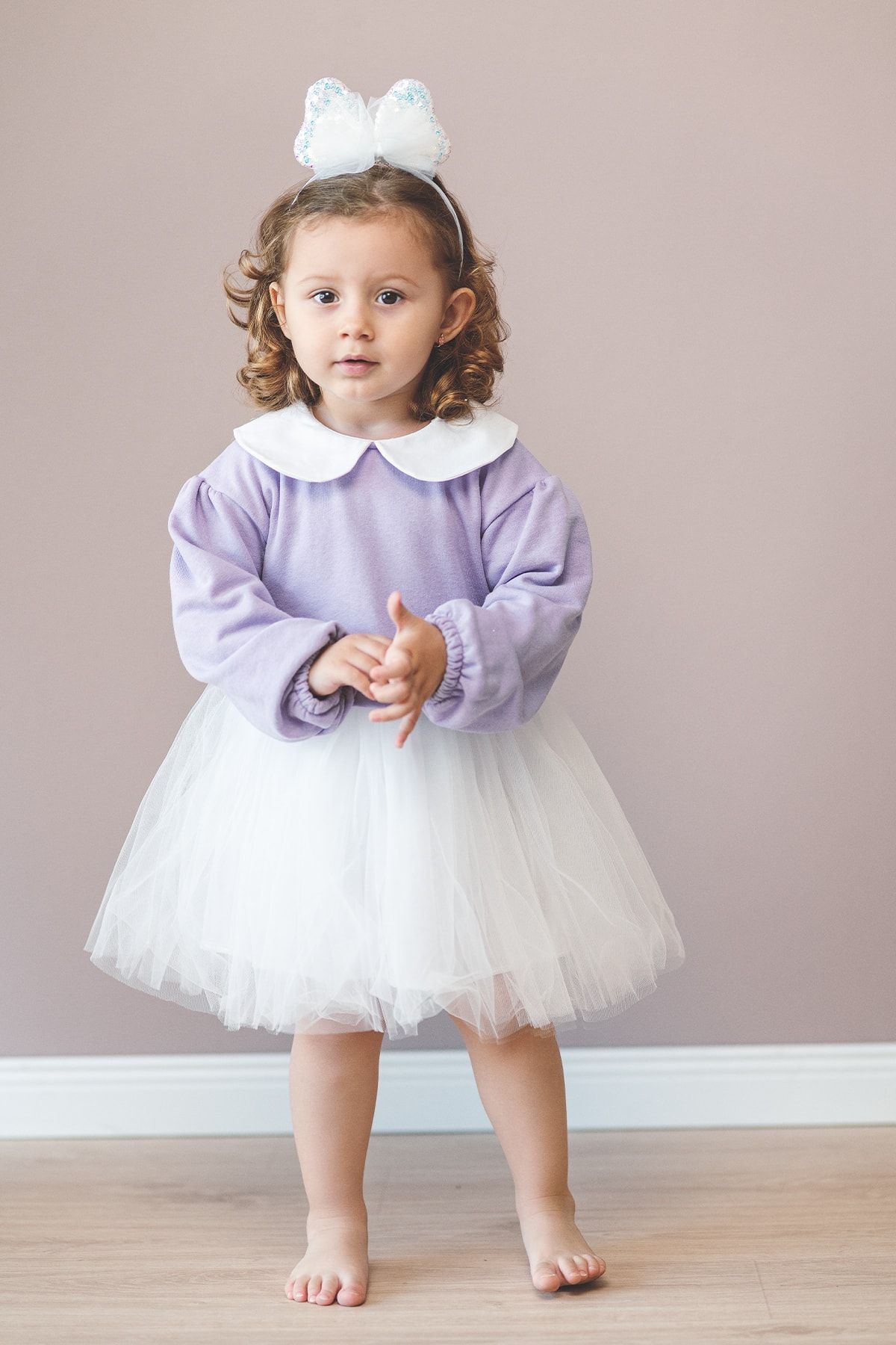 Banamio Soft Purple Üç Kat Tüllü Astarlı Bebek/çocuk Elbise (LİLA)