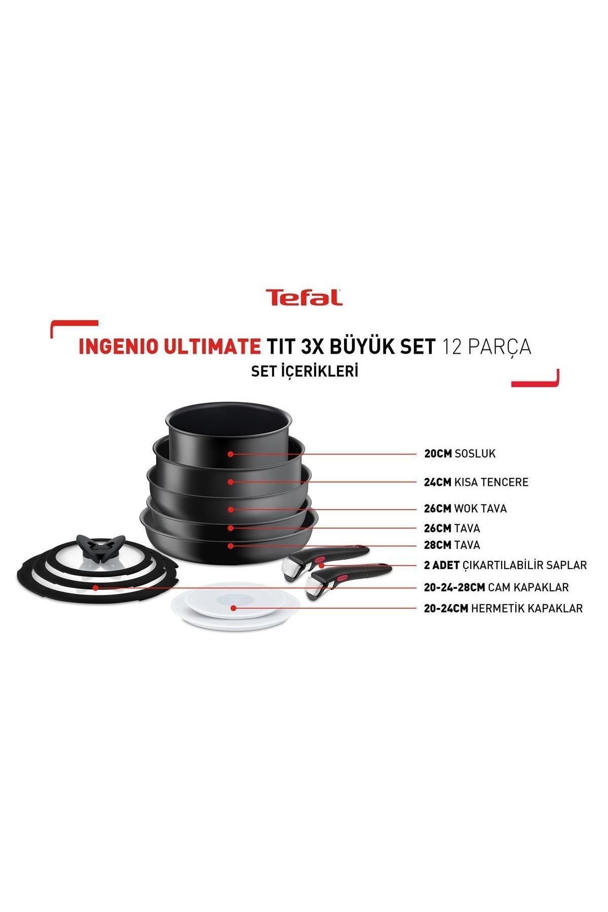 Ingenio Ultimate Titanyum 3x Büyük Set 12 Parça_1