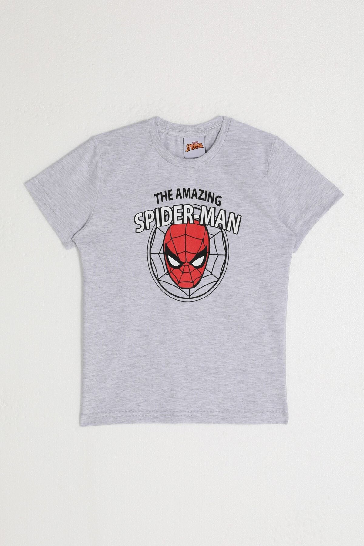 Spiderman Marvel Comıcs Erkek Çocuk T-shırt Gri Melanj