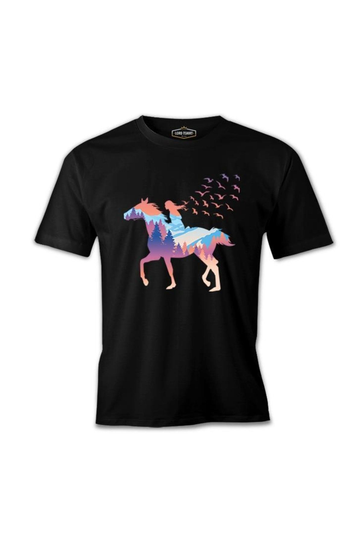 Lord T-Shirt A Girl Free As Horses And Birds Siyah Erkek Tshirt
