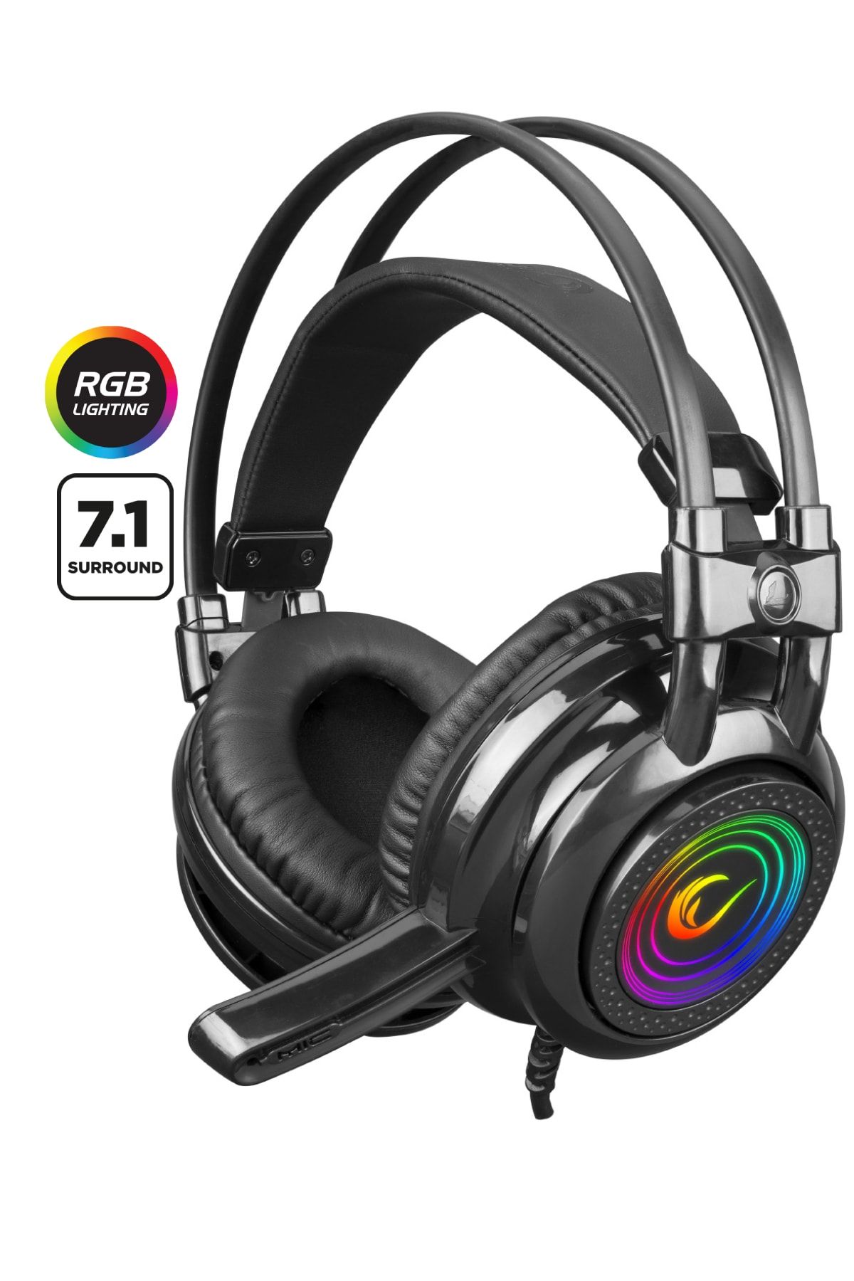 Rampage Rm-K2 X-Quadro Siyah Usb 7.1 Version Rgb İşık Efektli Oyuncu Mikrofonlu Kulaklık