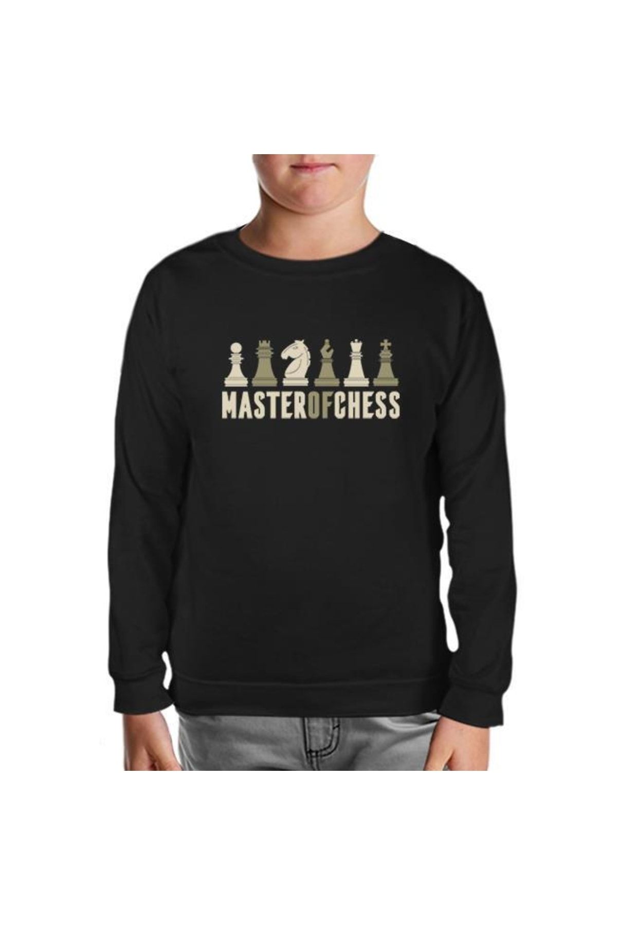 Lord T-Shirt Master Of Chess And Chess Pieces Siyah Çocuk Sweatshirt