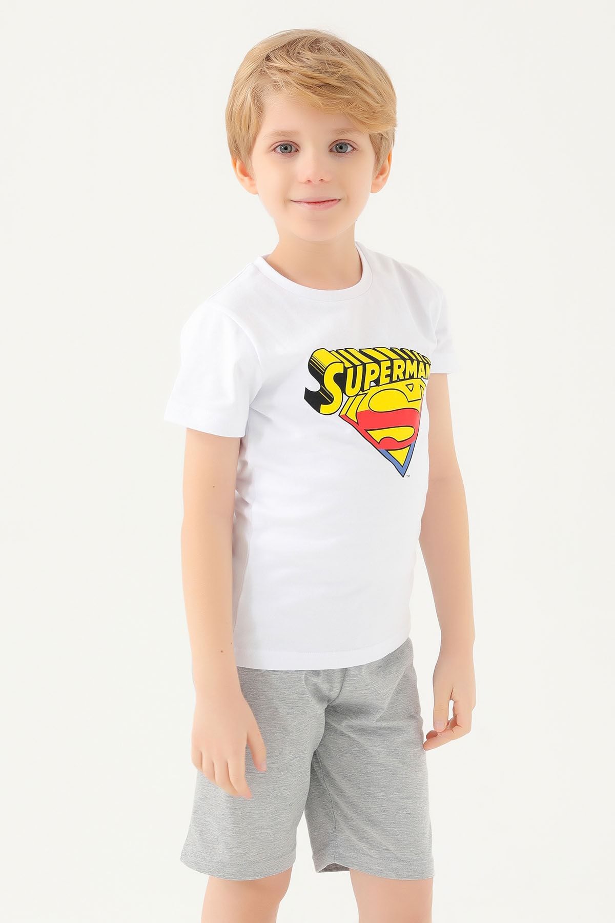 Superman Erkek Çocuk T-shırt Beyaz