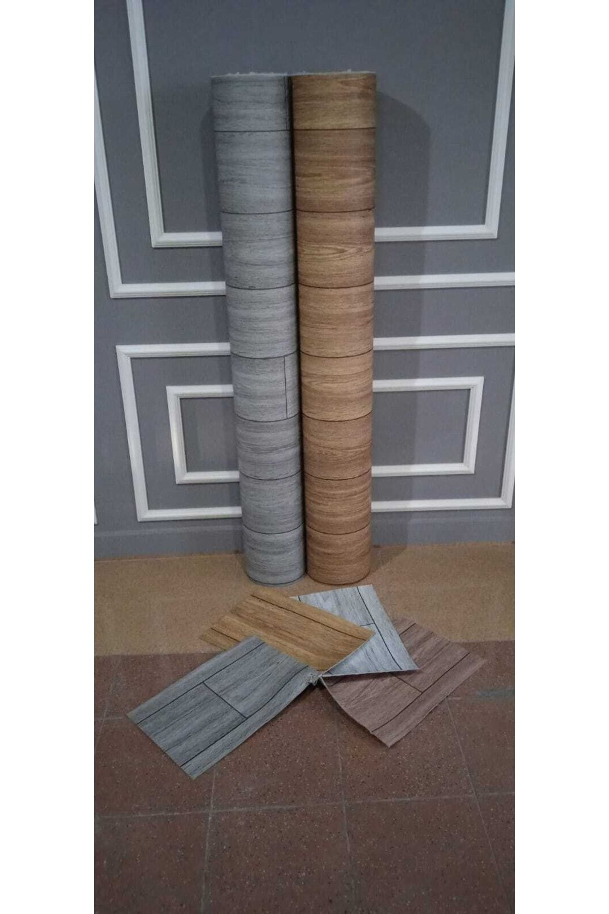 NET Pvc Yer Döşemesi Keçeli Kalın Yer Muşambası Mineflo Gri - En:1.5m - Boy:3 Metre (4.5M2)
