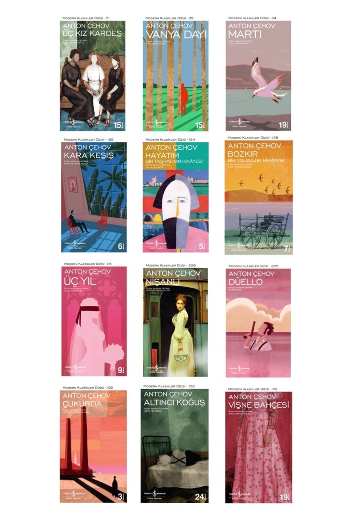 Türkiye İş Bankası Kültür Yayınları Modern Klasikler Dizisi Anton Çehov Kitapları 12 Kitap Set