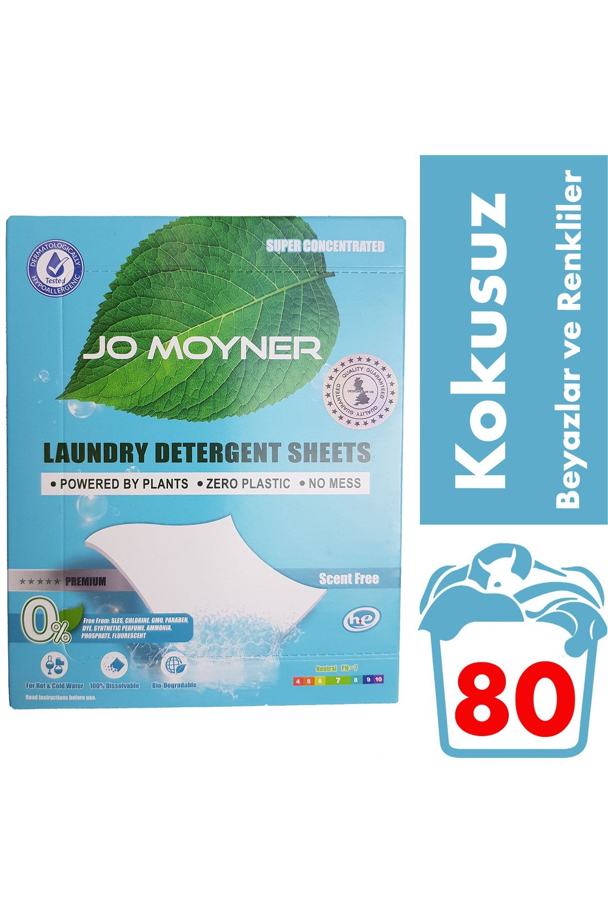 Jo Moyner Kokusuz Çamaşır Deterjanı Doğal Organik Yaprak Deterjan 80 Kullanım