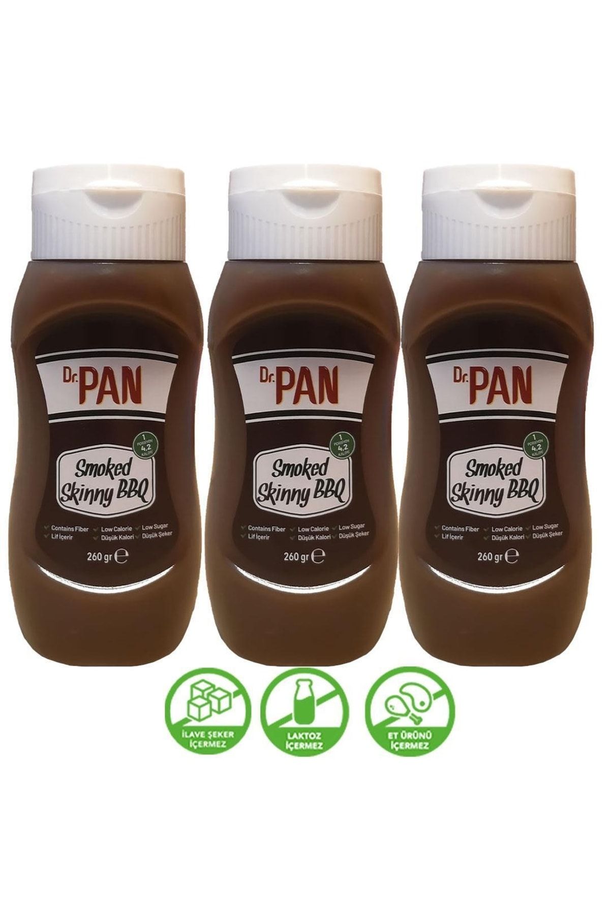 Dr Pan Dr. Pan Smoked Skinny Bbq Şeker Ilavesiz Enerjisi %80 Azaltılmış Tütsü Aromalı Barbekü Sos 3 X 260 G