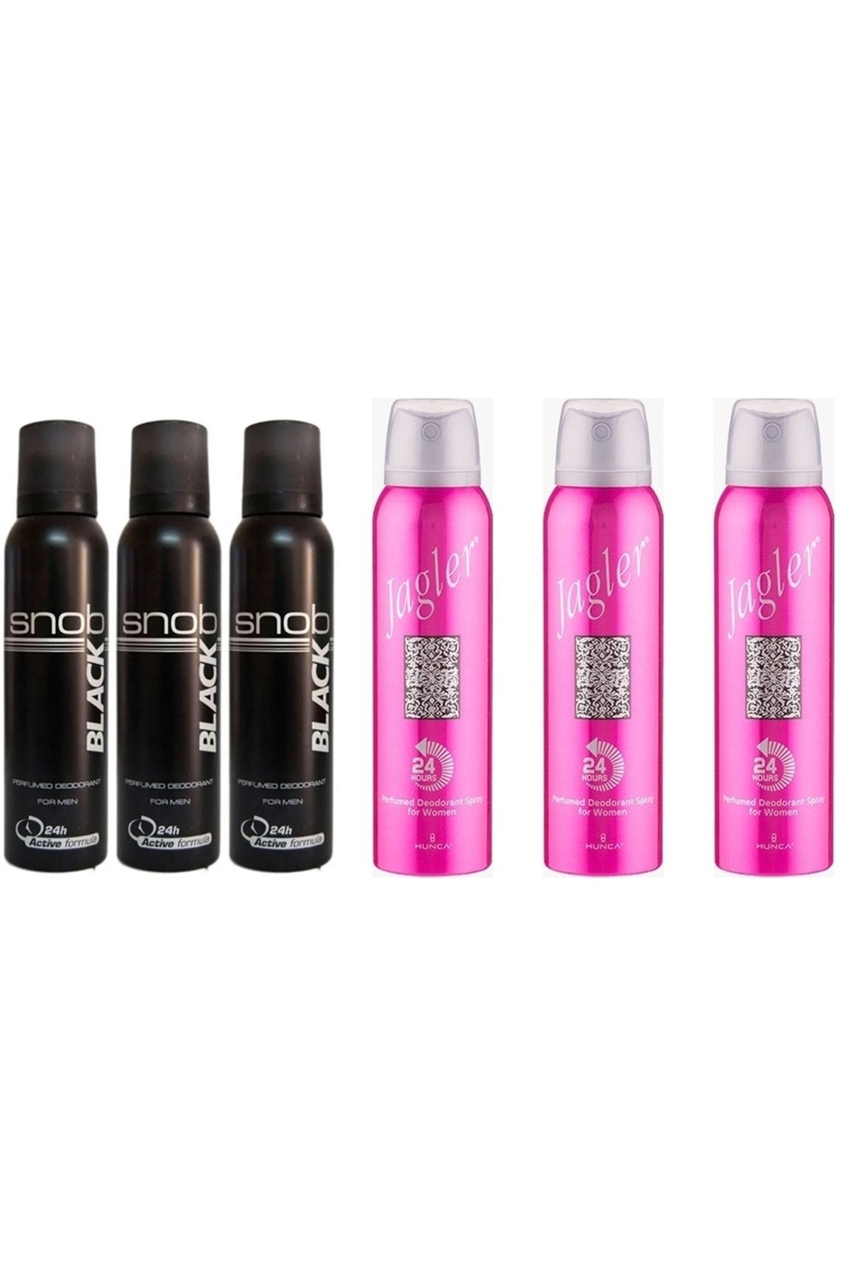 Snob For Men Black Deodorant 150ml 3 Adet + Kadın Deodorant 150ml 3 Adet