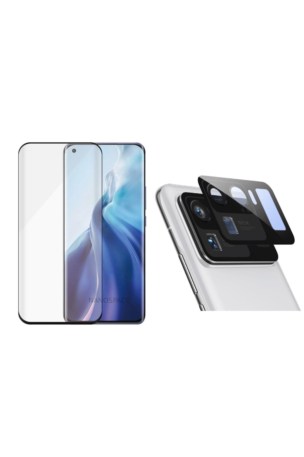 NANOSPACE Xiaomi Mi 11 Ultra Ped Nano Ekran Koruyucu + 3d Siyah Kamera Lens Koruyucu