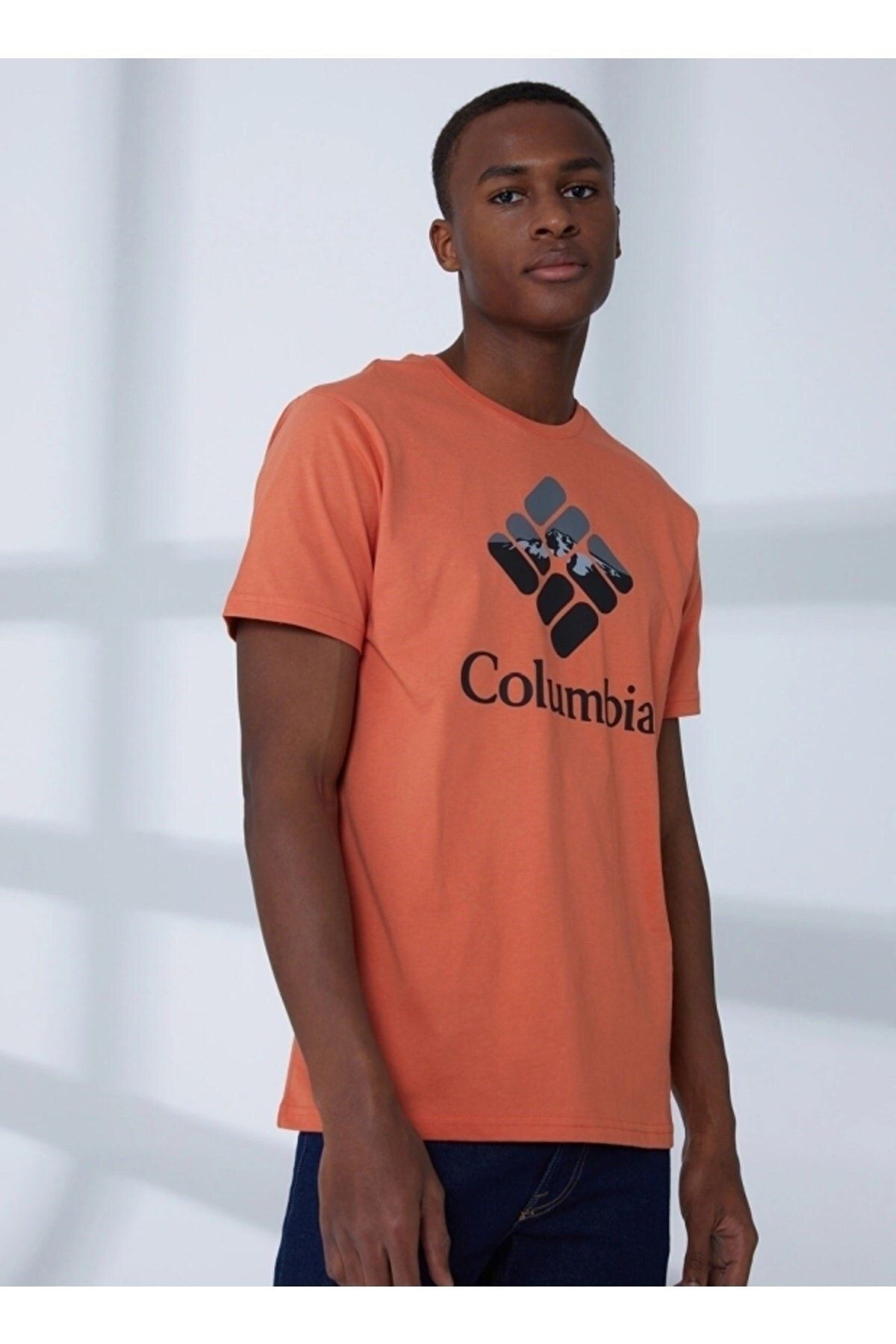 Columbia Csc M Hood Nıghtscape Ss Tee Erkek Tişört Turuncu Cs0226-849