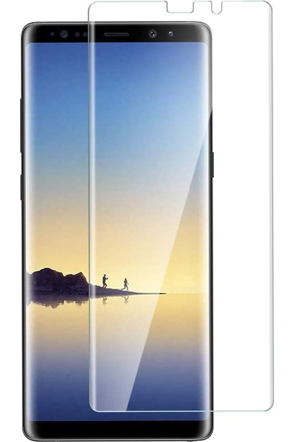 Case 4U Samsung Galaxy Note 8 Full Yapışkanlı Ekran Koruyucu Sert Temperli Cam 9h Şeffaf
