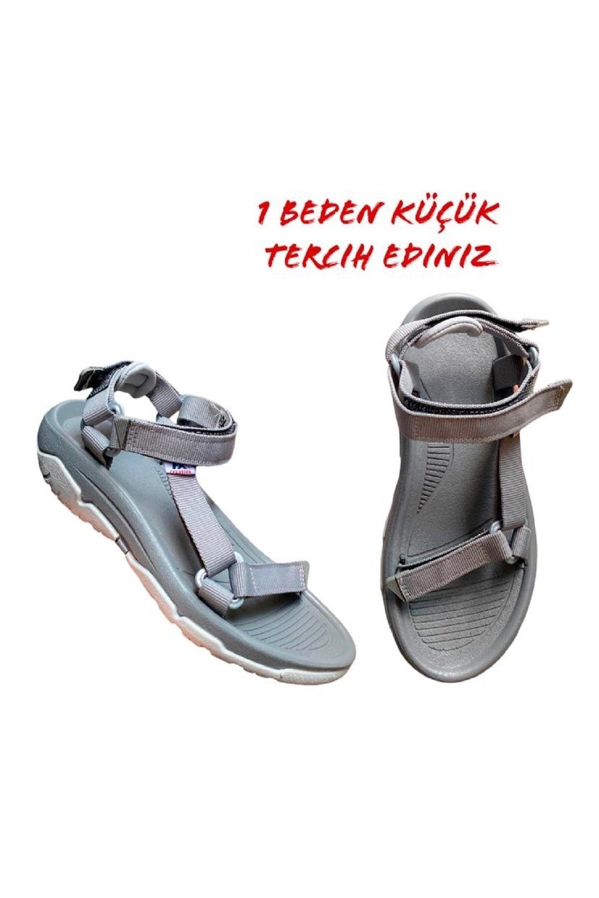 ALTUNTAŞ Fx Kaymaz Taban Cırt Cırtlı Çocuk Spor Sandalet Modeli - Gri ( Geniş Kalıp )