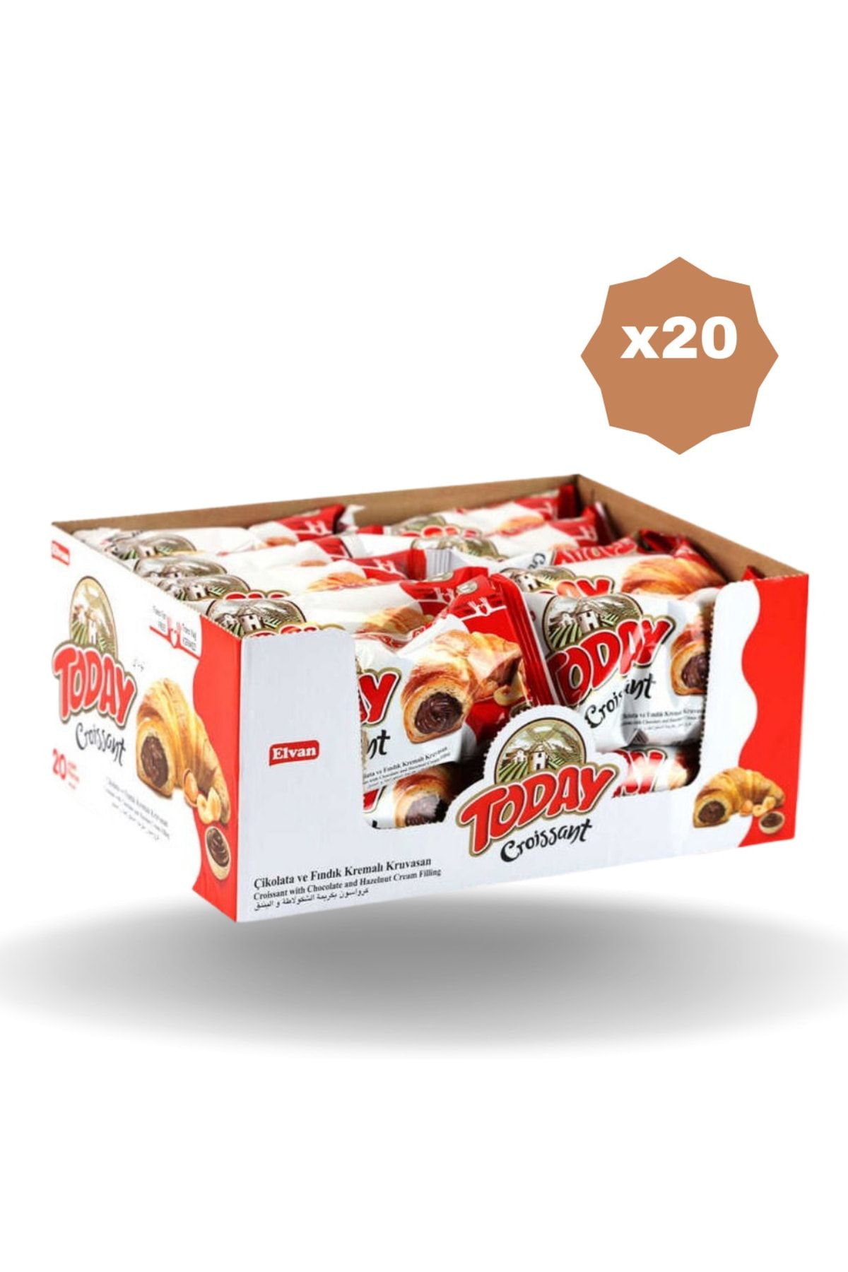 Elvan Today Kruvasan Çikolatalı 40 gr x 20 Adet