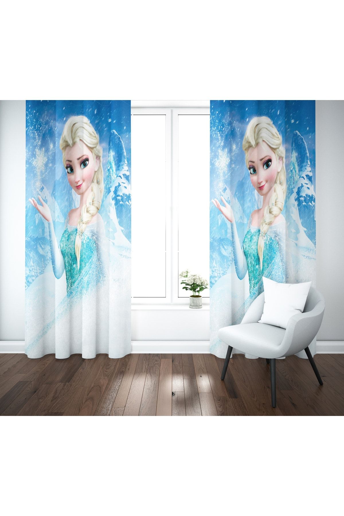 Erays Home Erayshome Frozen Elsa Çift Kanatlı Fon Perde