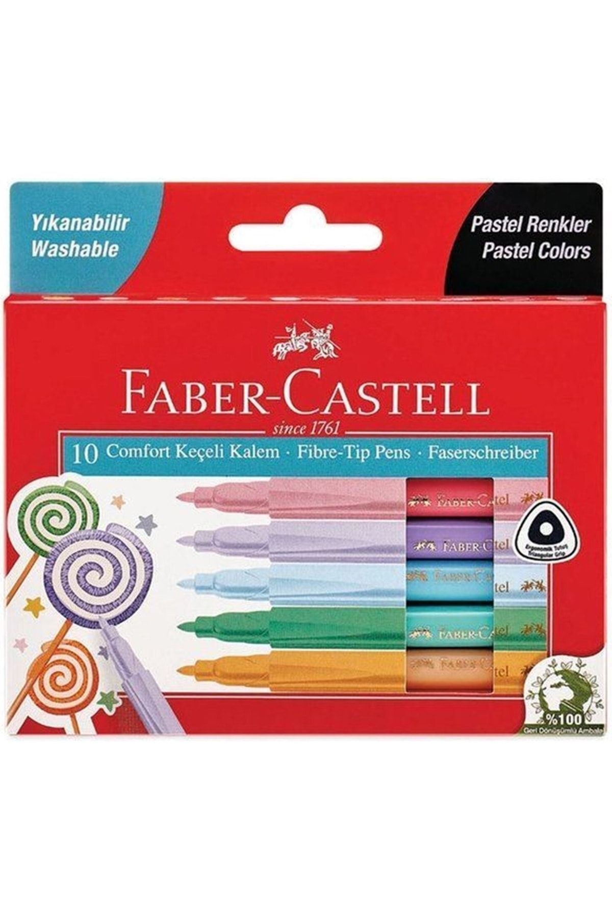 Faber Castell Faber-castell Comfort Keçeli Kalem Pastel Renkler 10 Lu