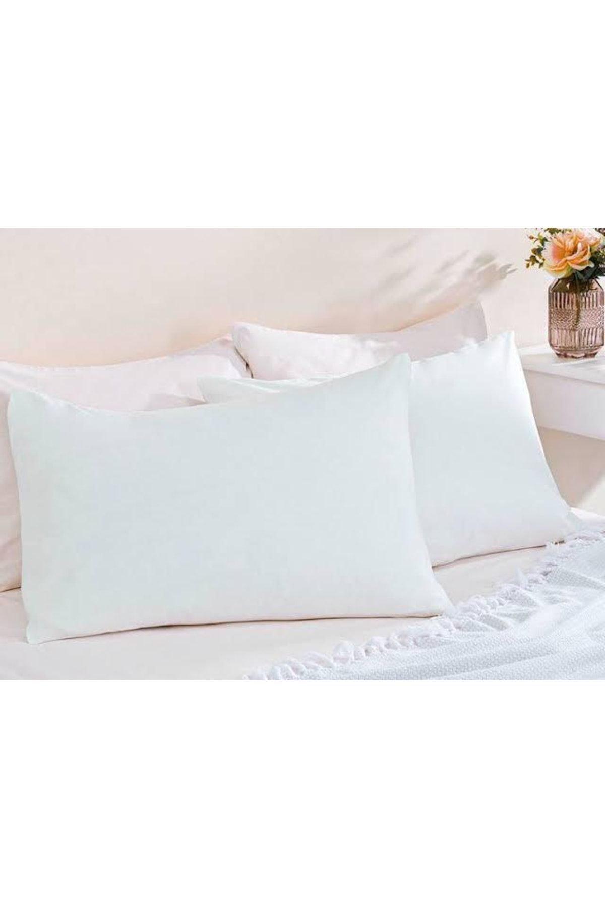 AYHOME Yastık Kılfı Ikili Set Yüzde Yüz Pamuklu Beyaz Renk 50 X 70 Cm Ebatında Çeyizlik