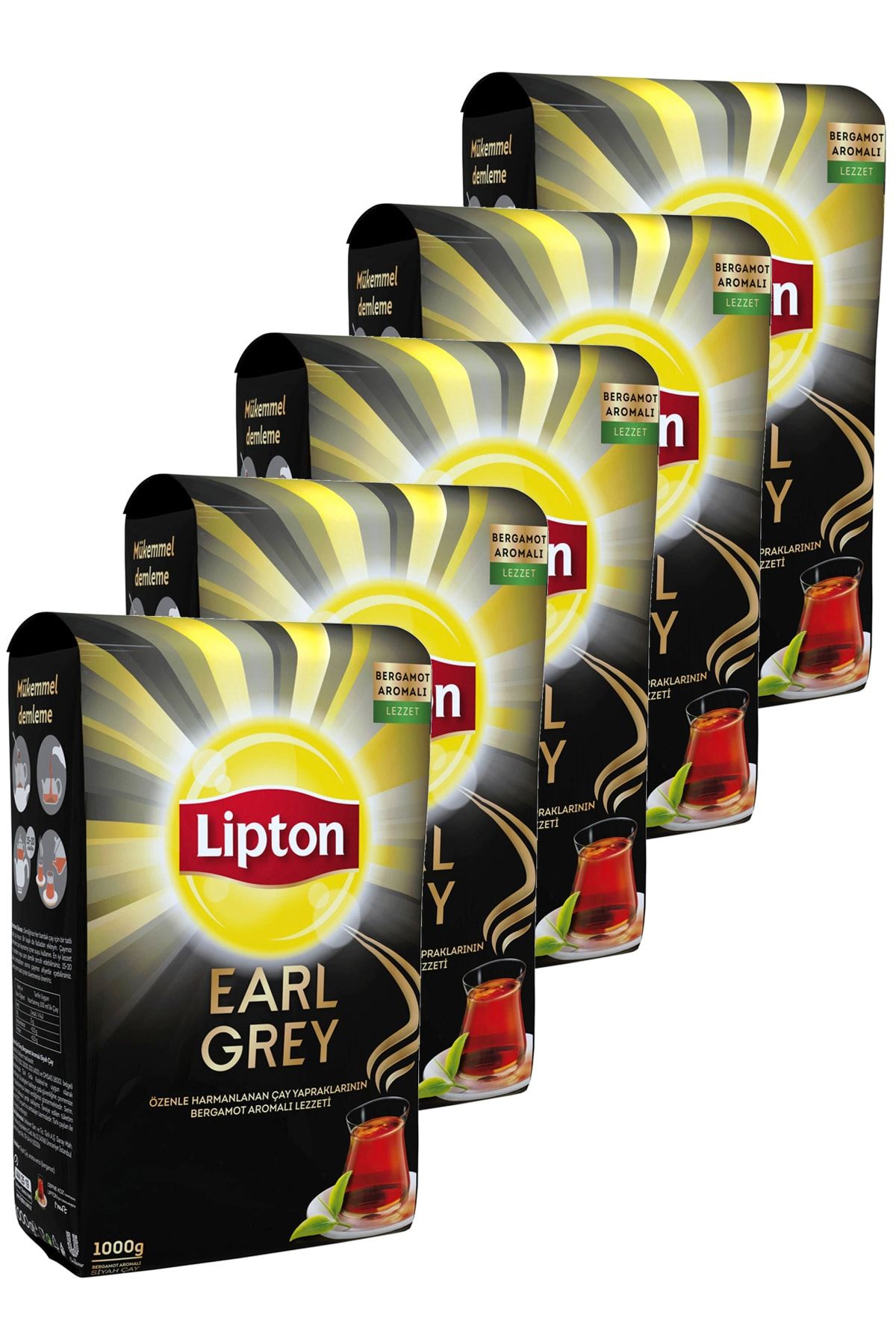 Lipton Earl Grey Dökme Çay 1000 gr Beşli Set